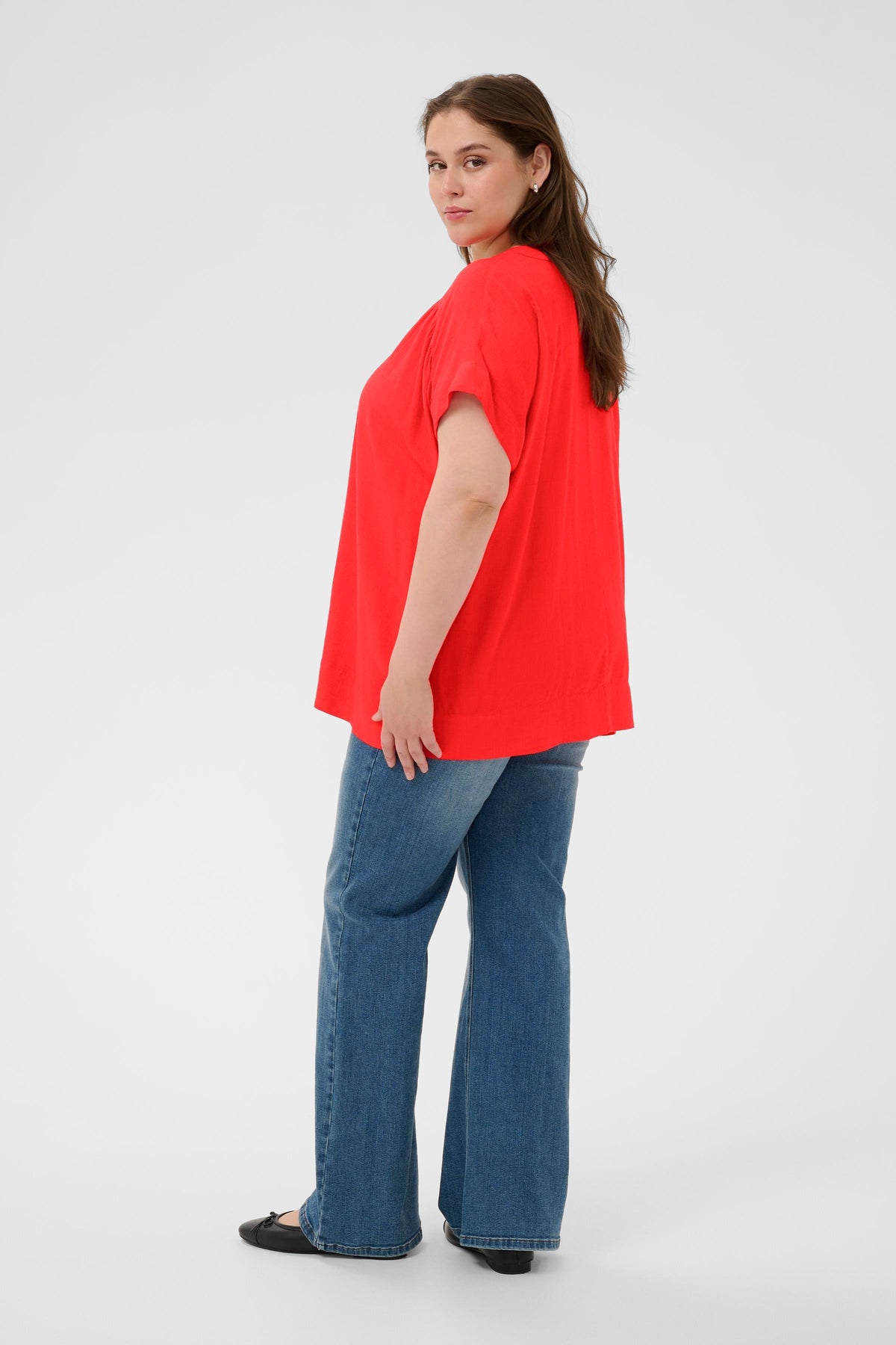 Kaffe Curve Mille Blouse in Poppy Red