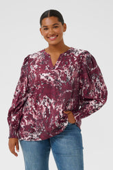 Kaffe Curve Mina Blouse in Wine