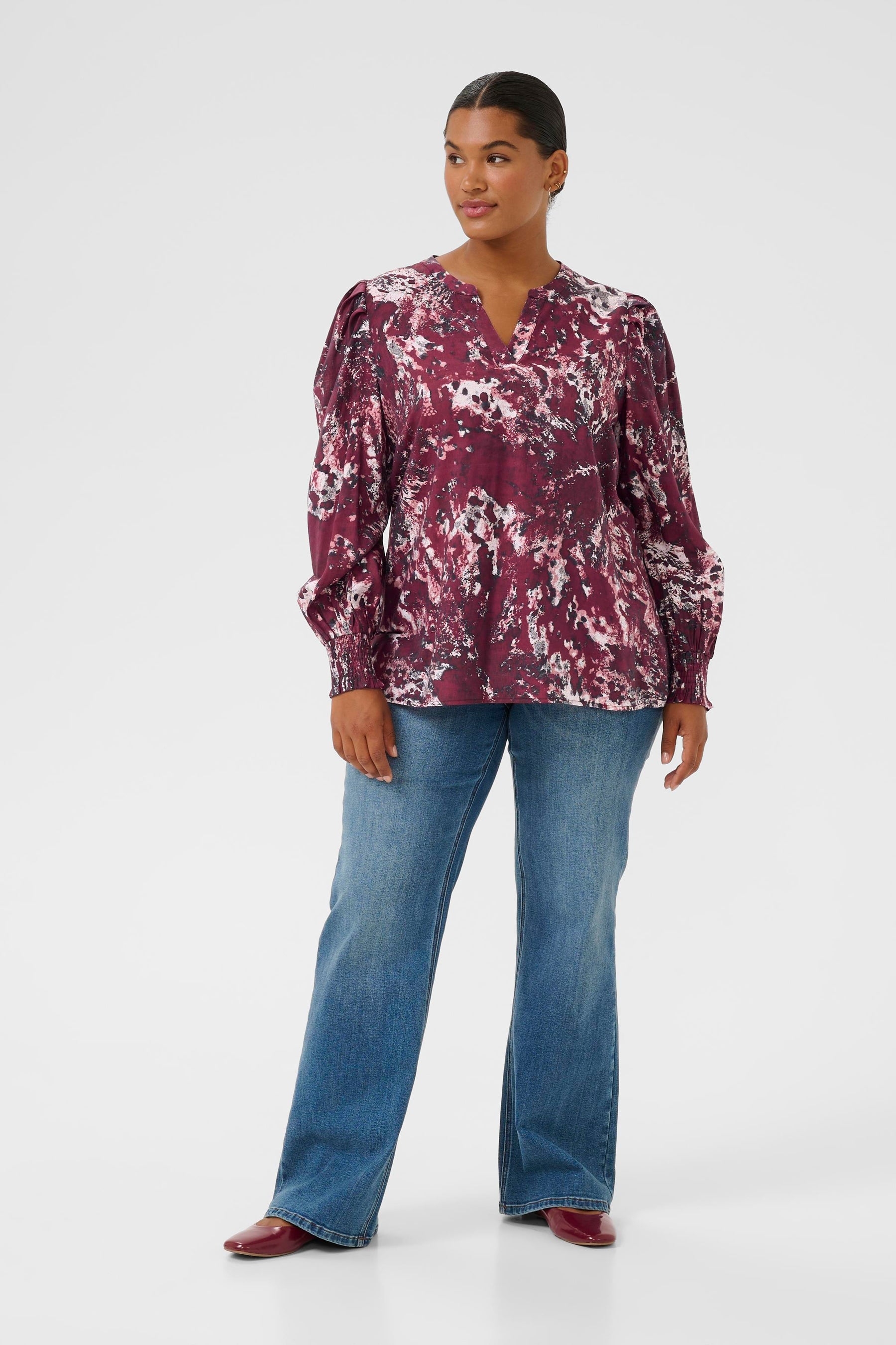 Kaffe Curve Mina Blouse in Wine