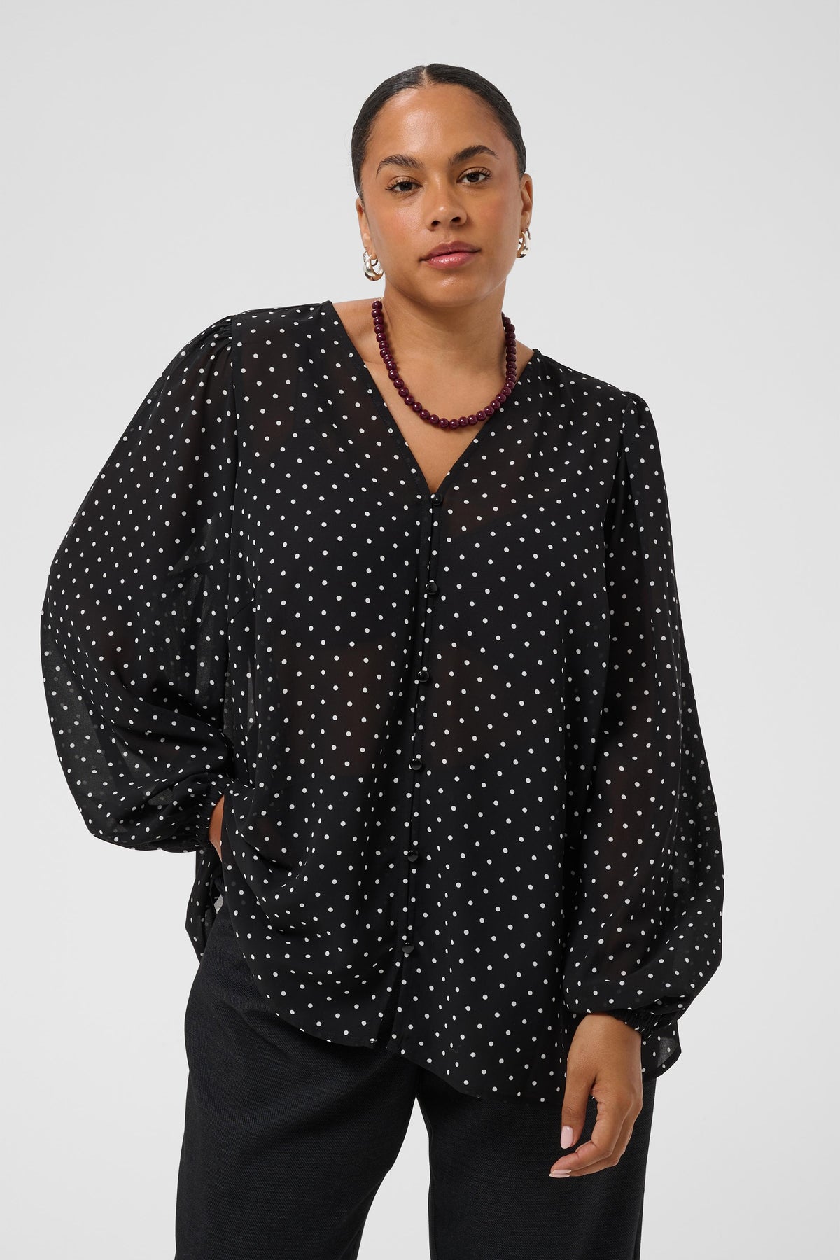 Kaffe Curve Minda Blouse in Black