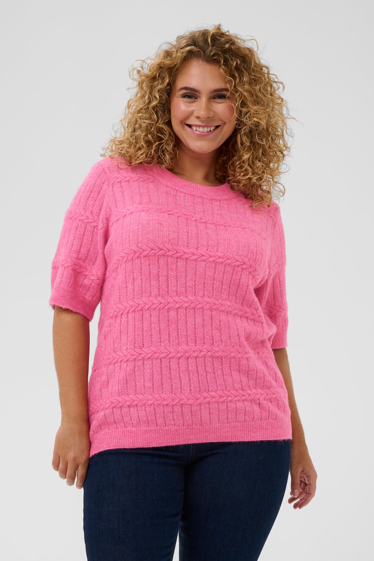 Kaffe Curve Minia Knit Top in Pink