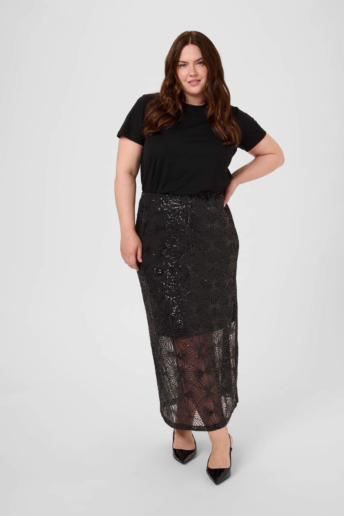 Kaffe Curve Minna Skirt in Black