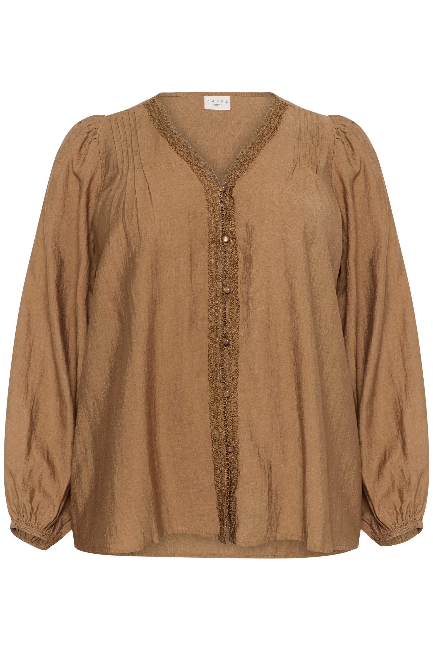 Kaffe Curve Mirana Blouse in Tan
