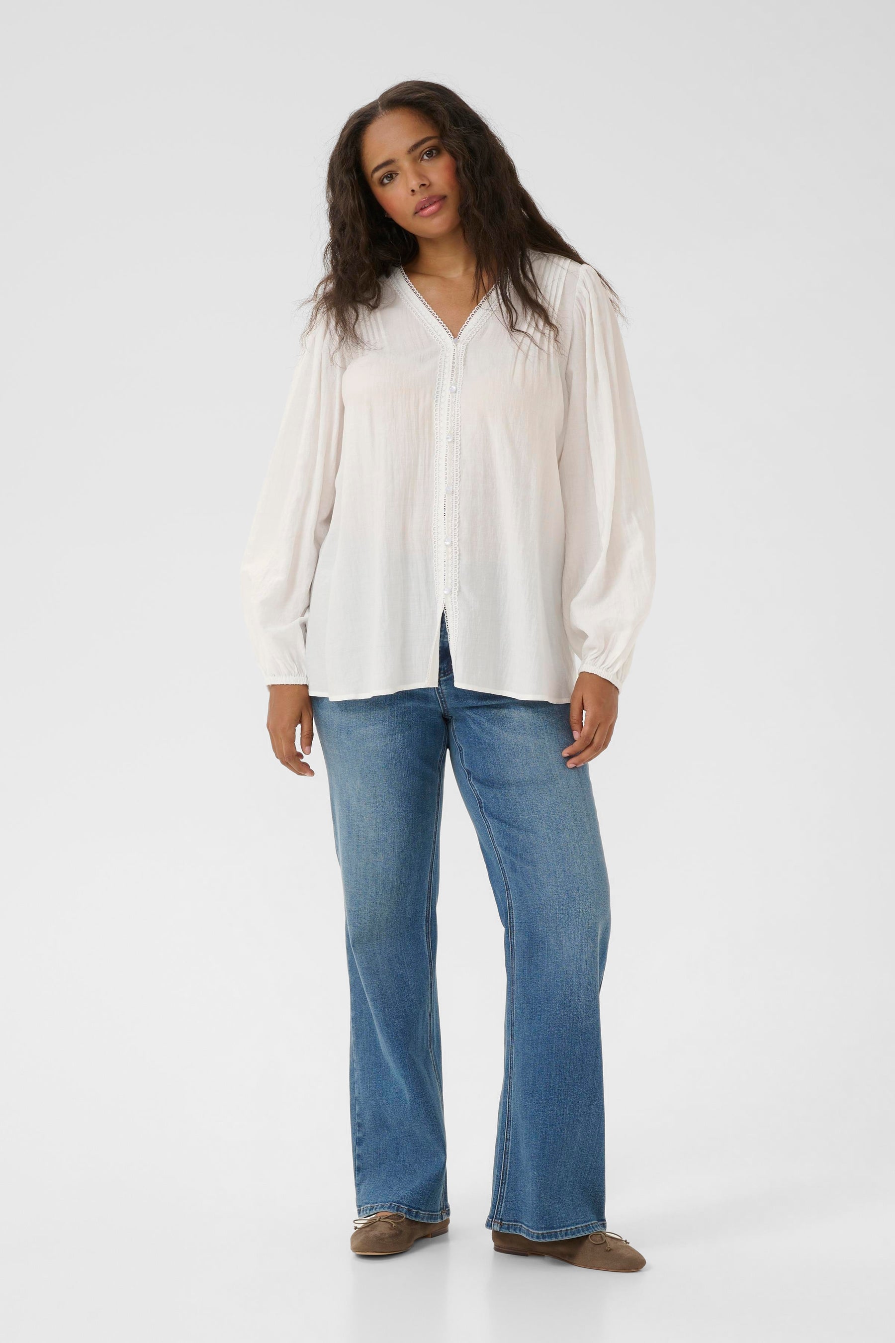 Kaffe Curve Mirana Blouse in White