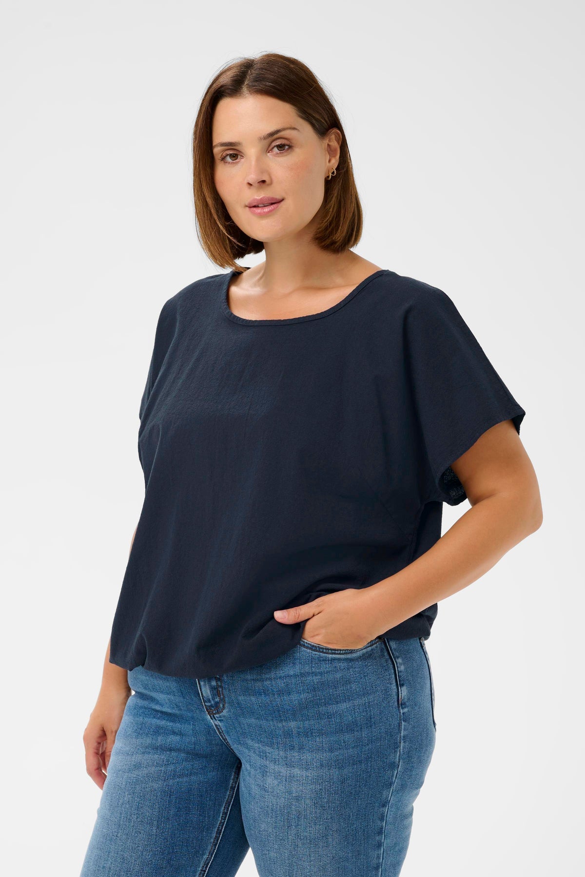 Kaffe Curve Nana Blouse in Navy