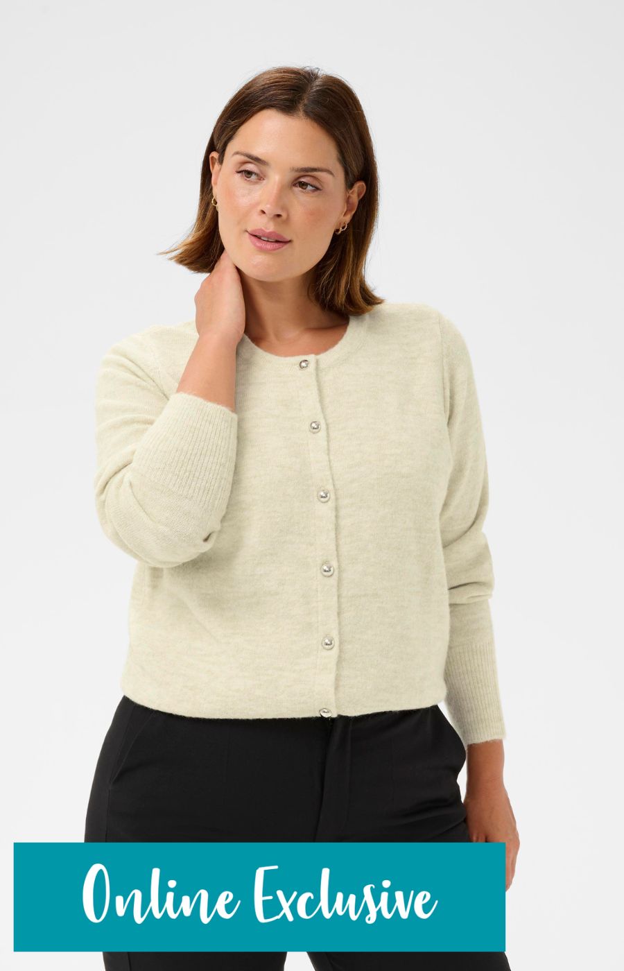 Kaffe Curve Niela Cardigan in Cream
