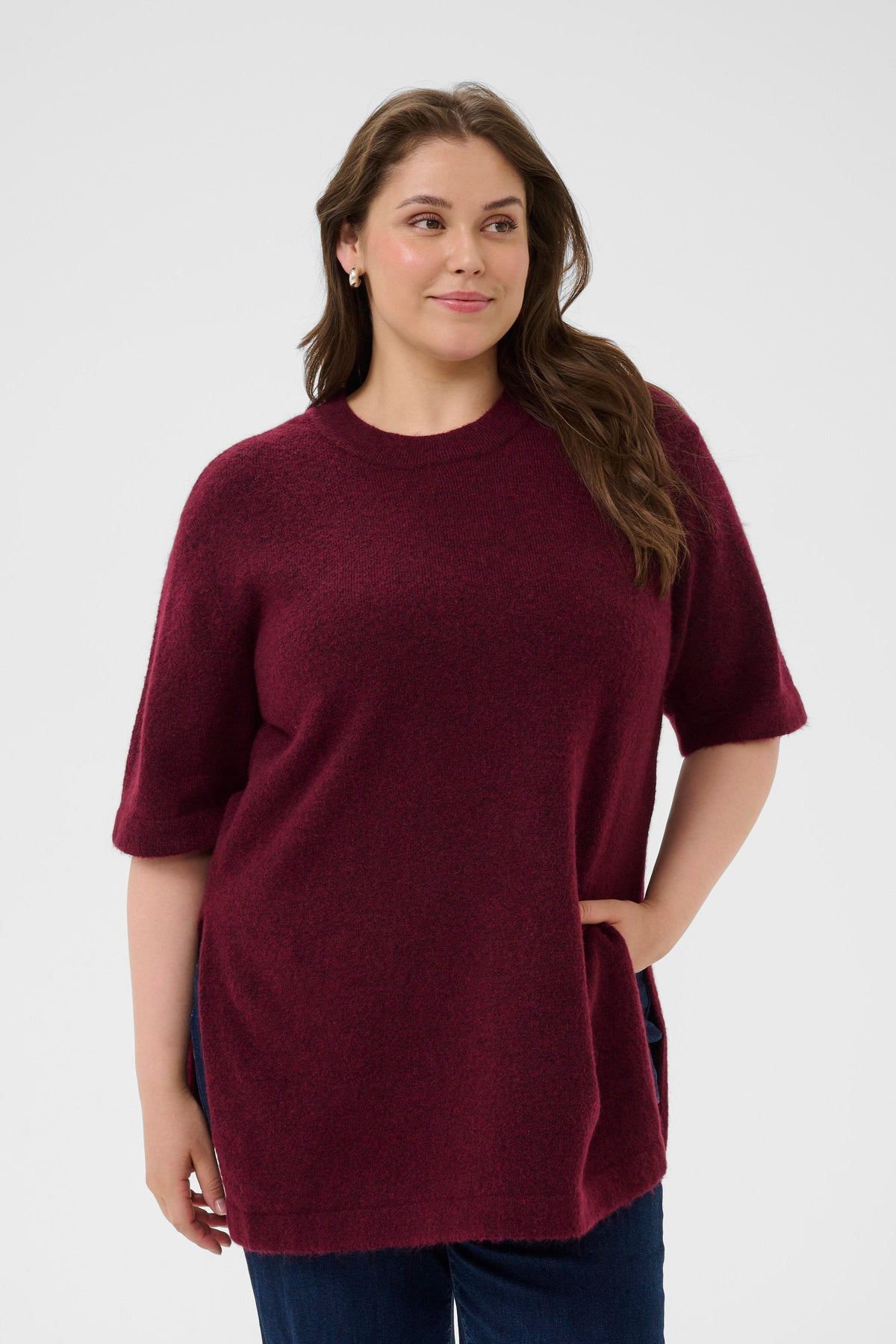 Kaffe Curve Niela Jumper in Wine
