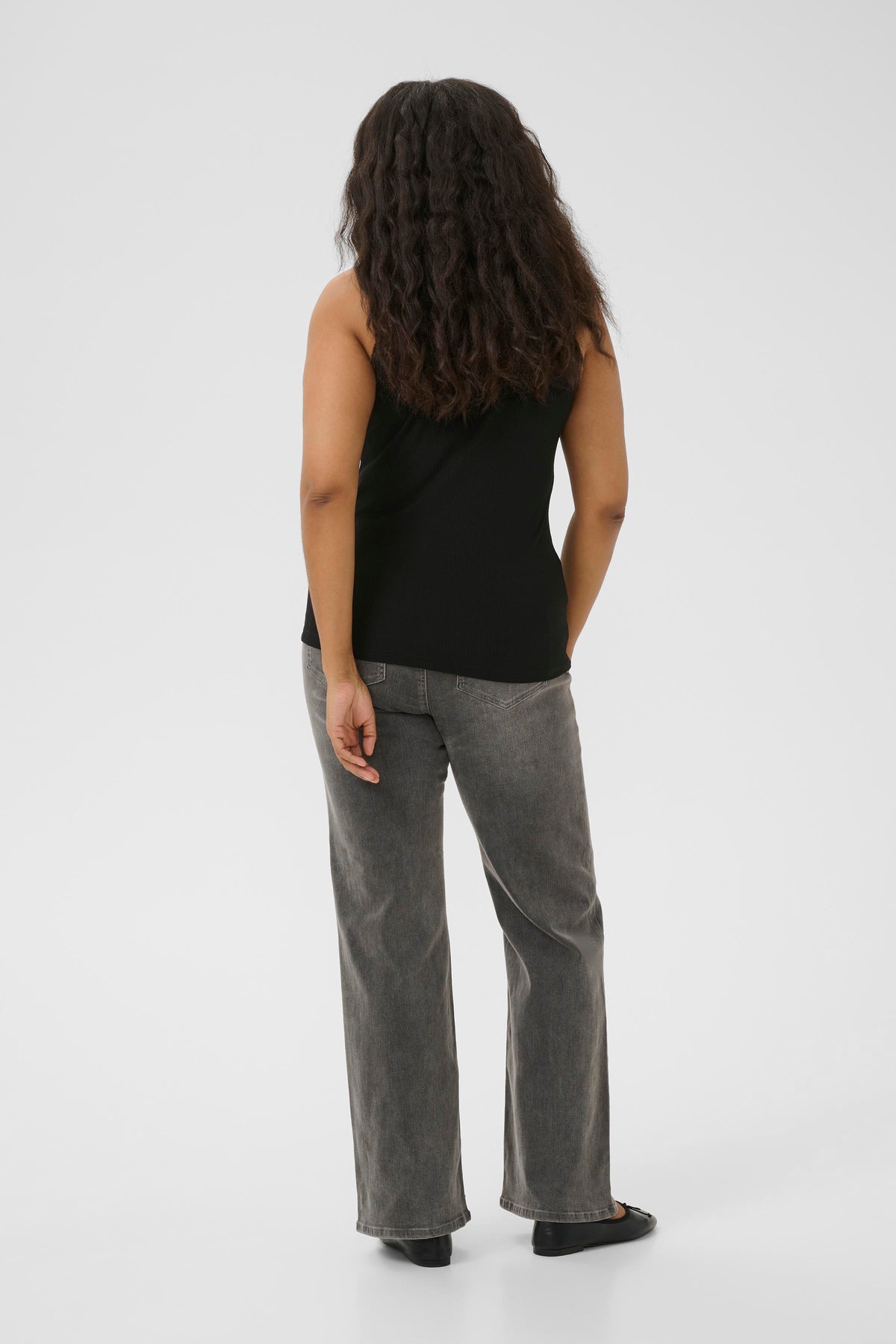 Kaffe Curve Omia Vest Top in Black