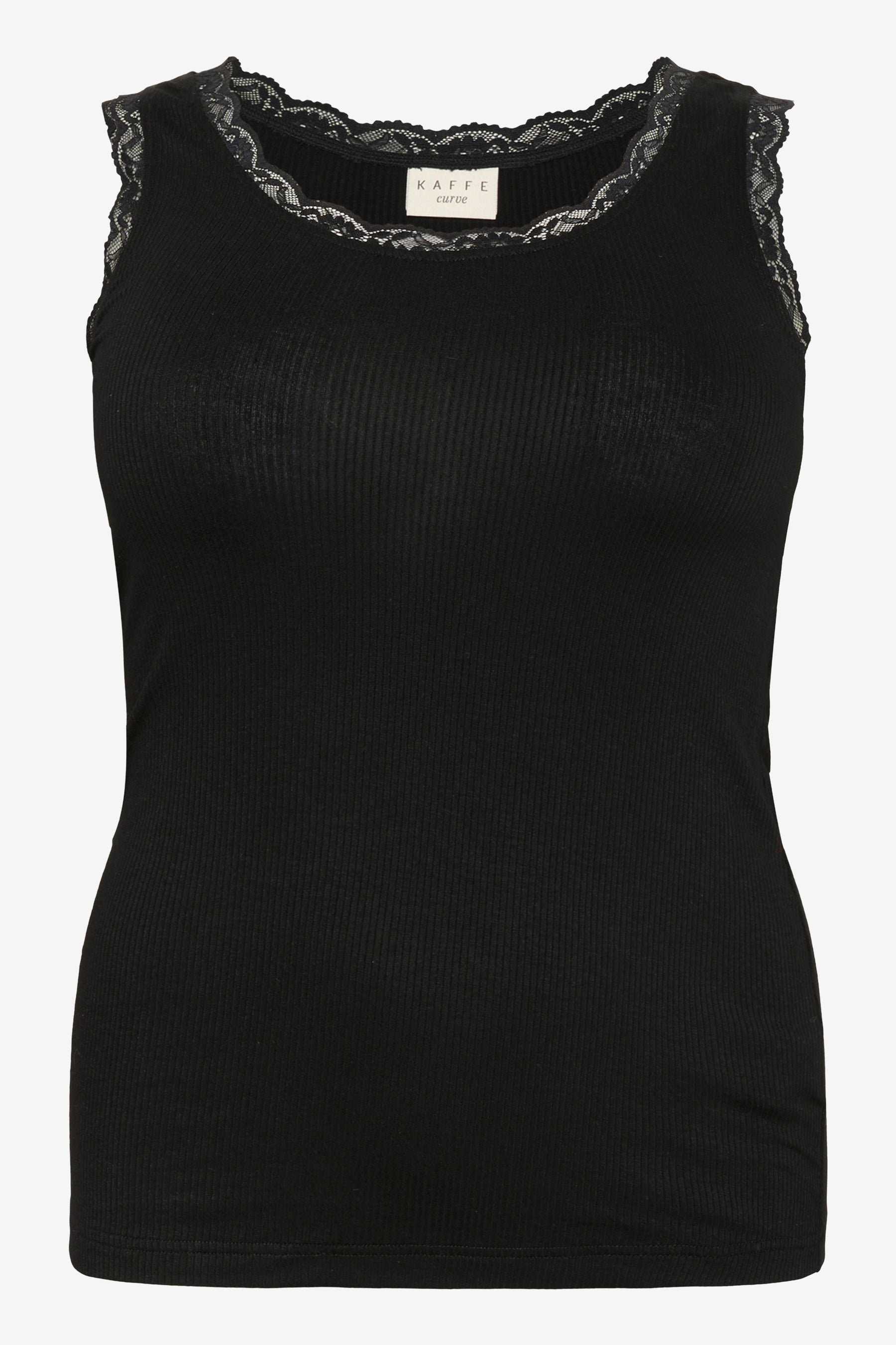 Kaffe Curve Omia Vest Top in Black