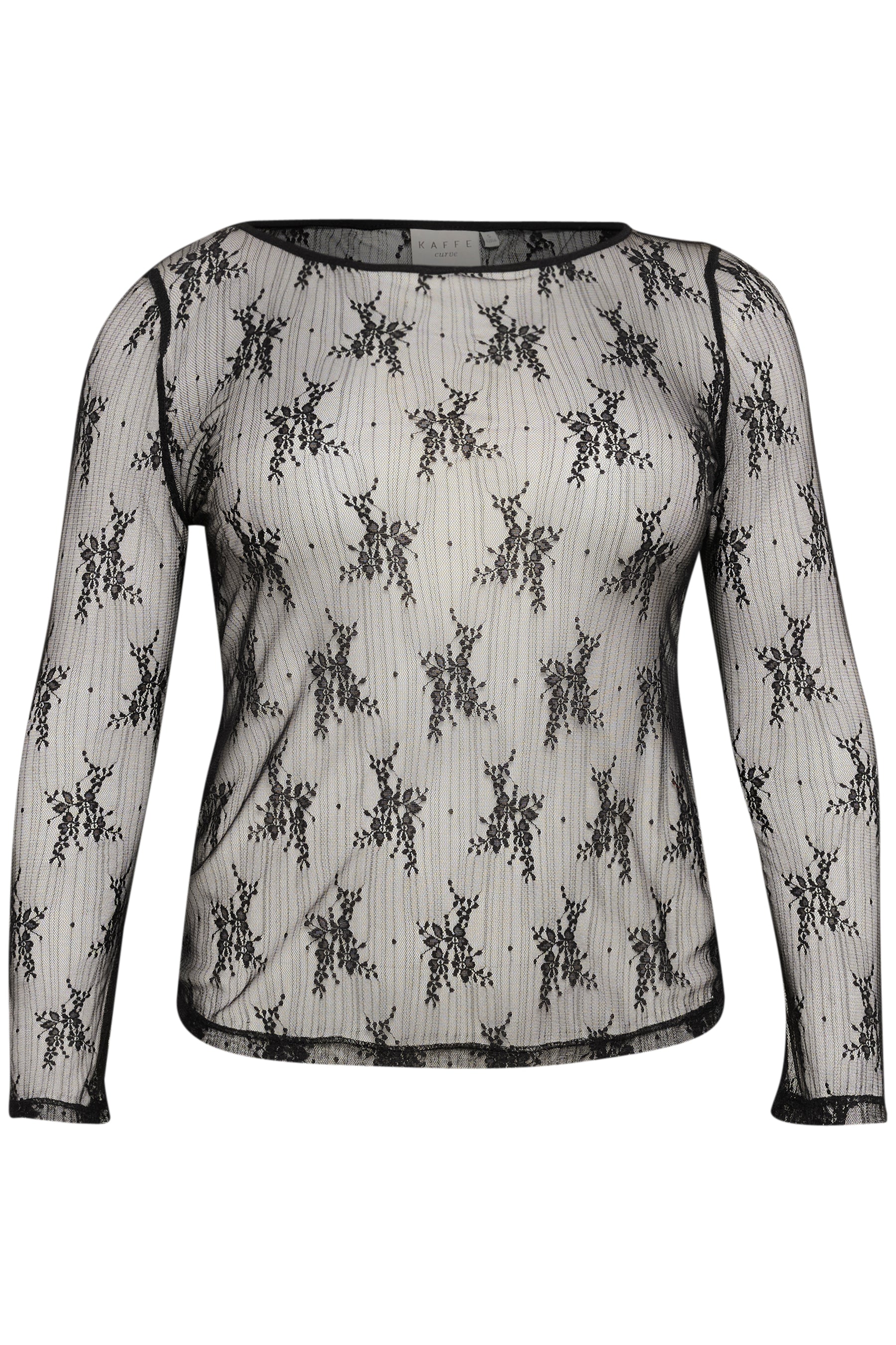 Kaffe Curve Pen Lace Top in Black