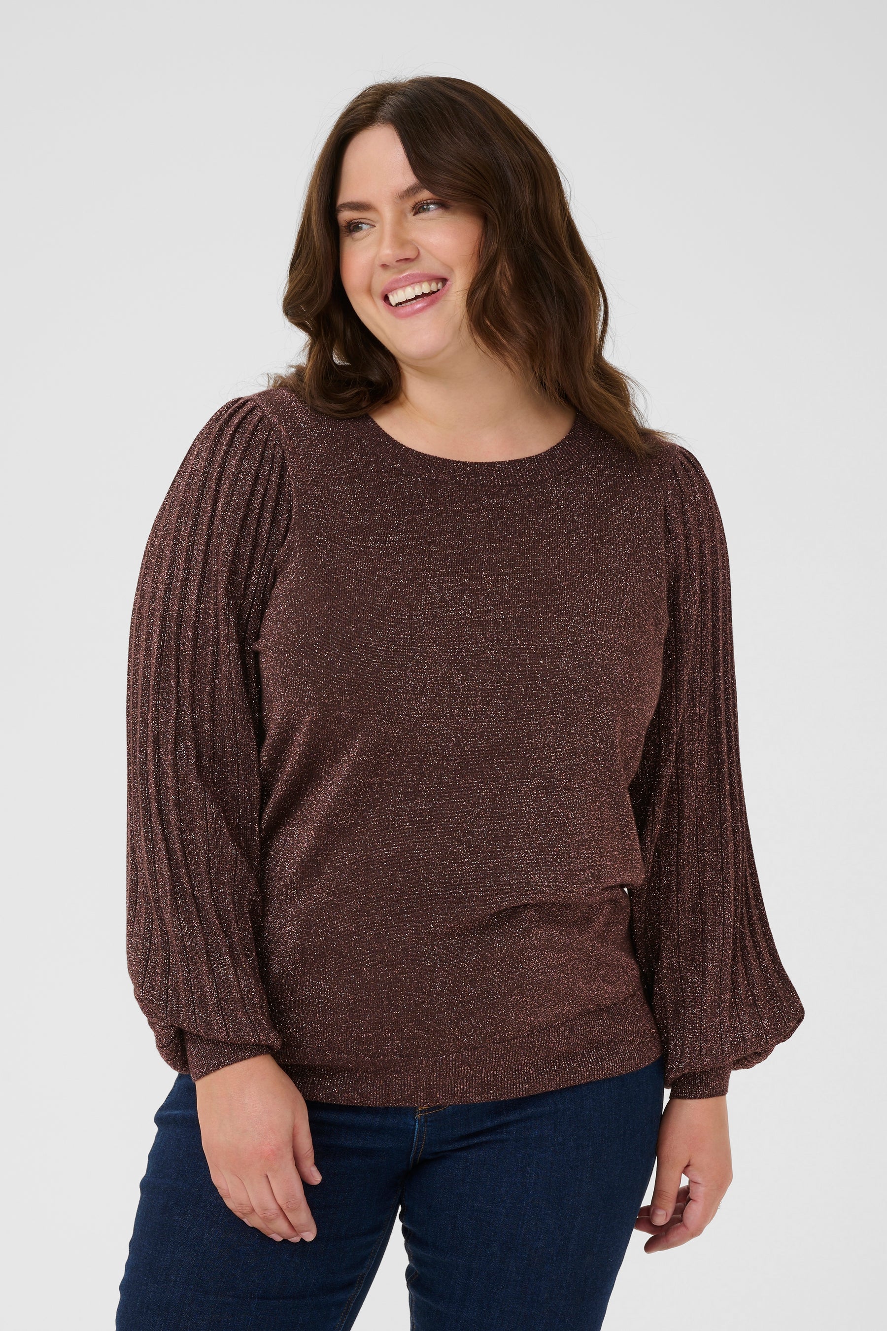 Kaffe Curve Regitta Jumper in Chocolate