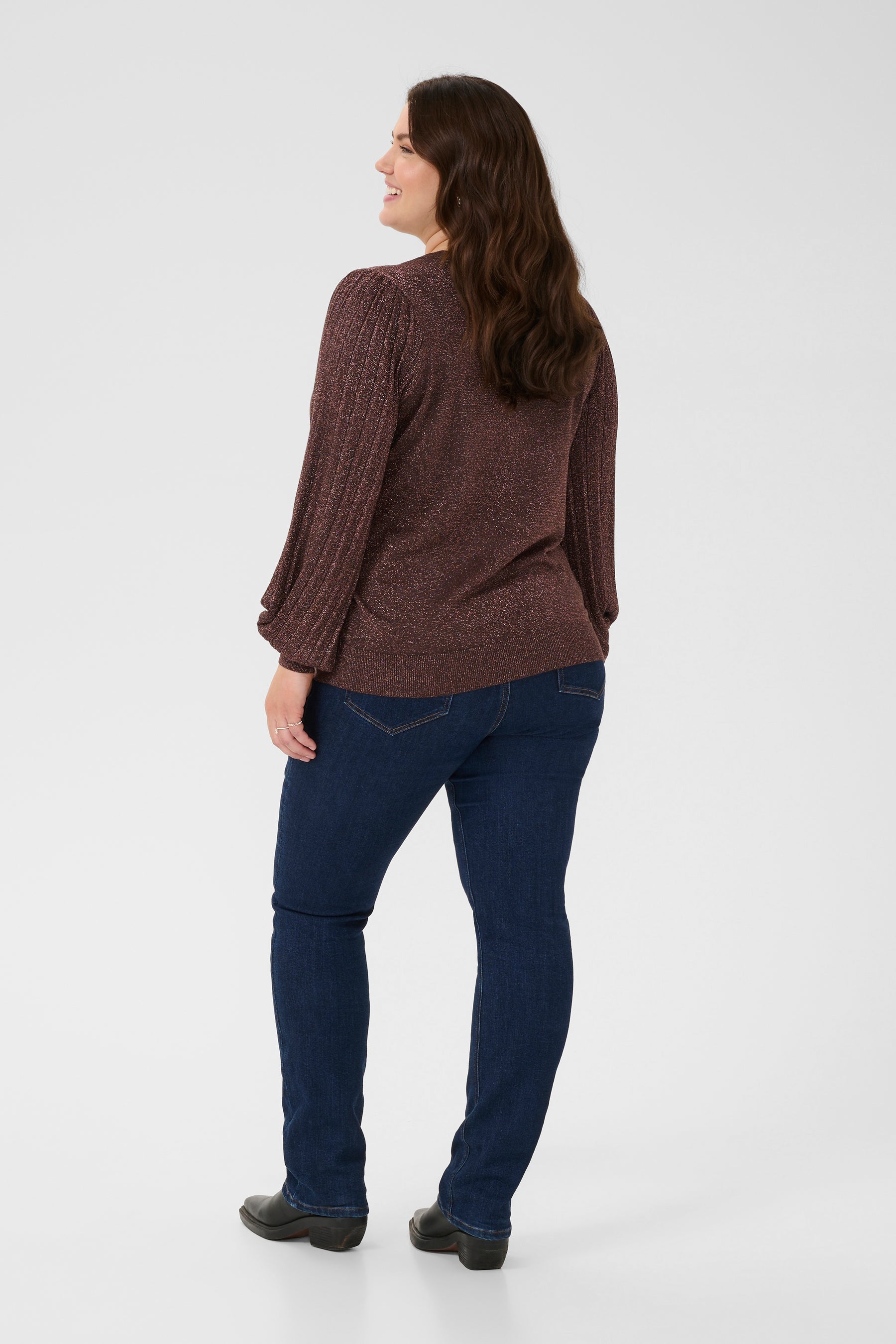 Kaffe Curve Regitta Jumper in Chocolate
