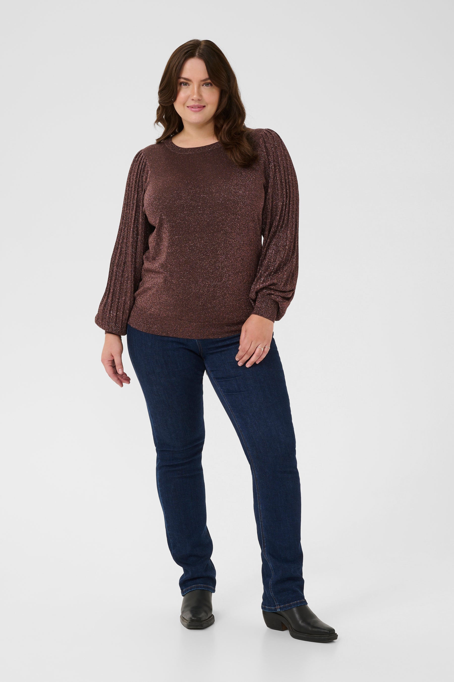 Kaffe Curve Regitta Jumper in Chocolate