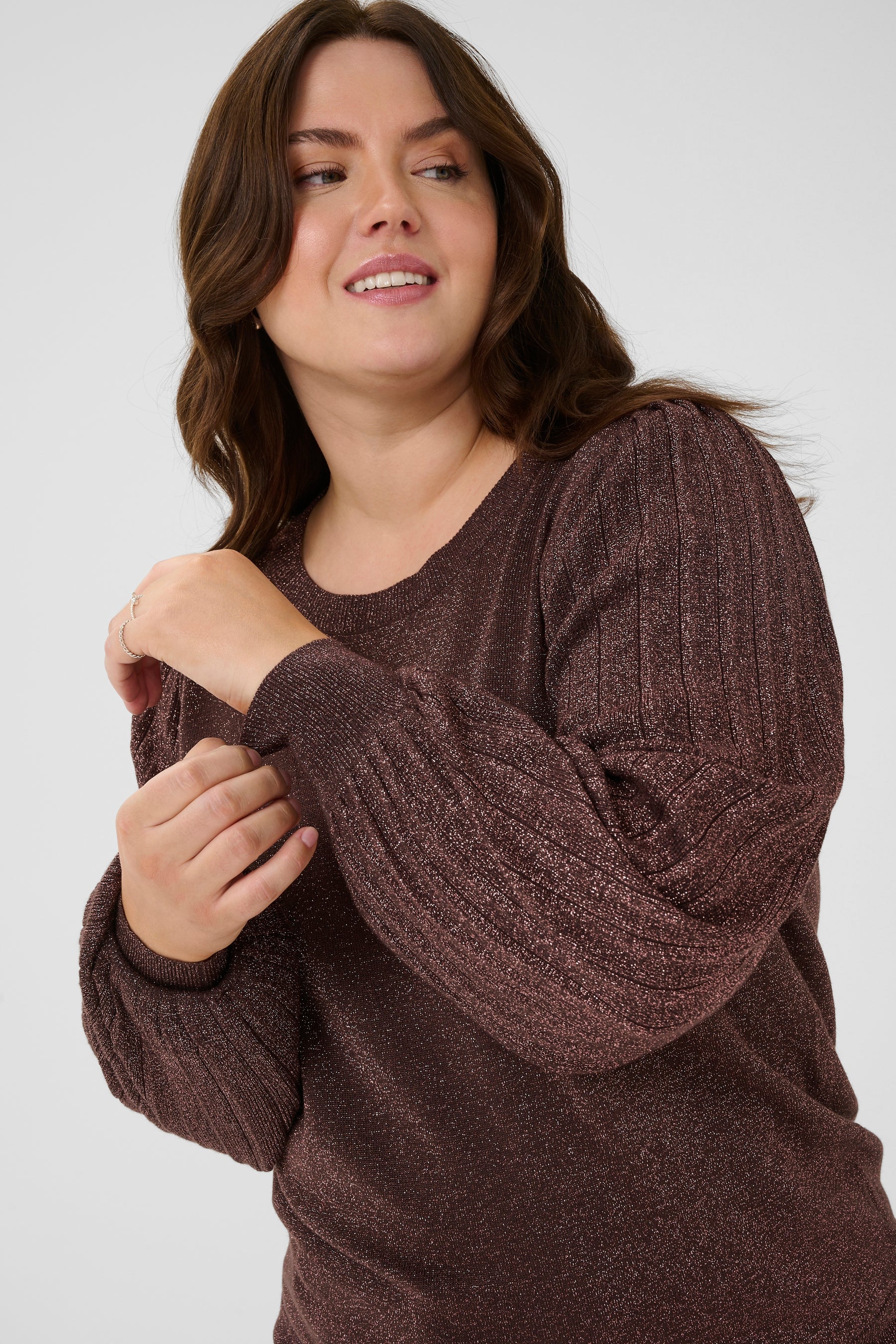 Kaffe Curve Regitta Jumper in Chocolate