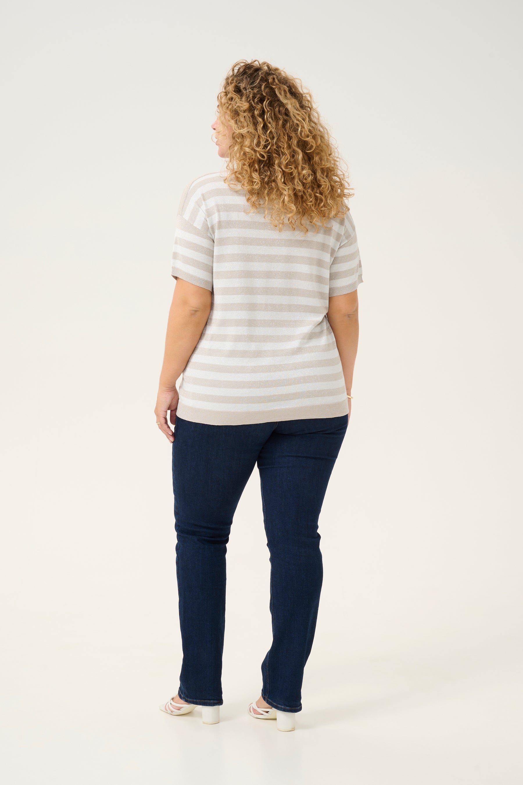 Kaffe Curve Regitta Knit Beige Stripe