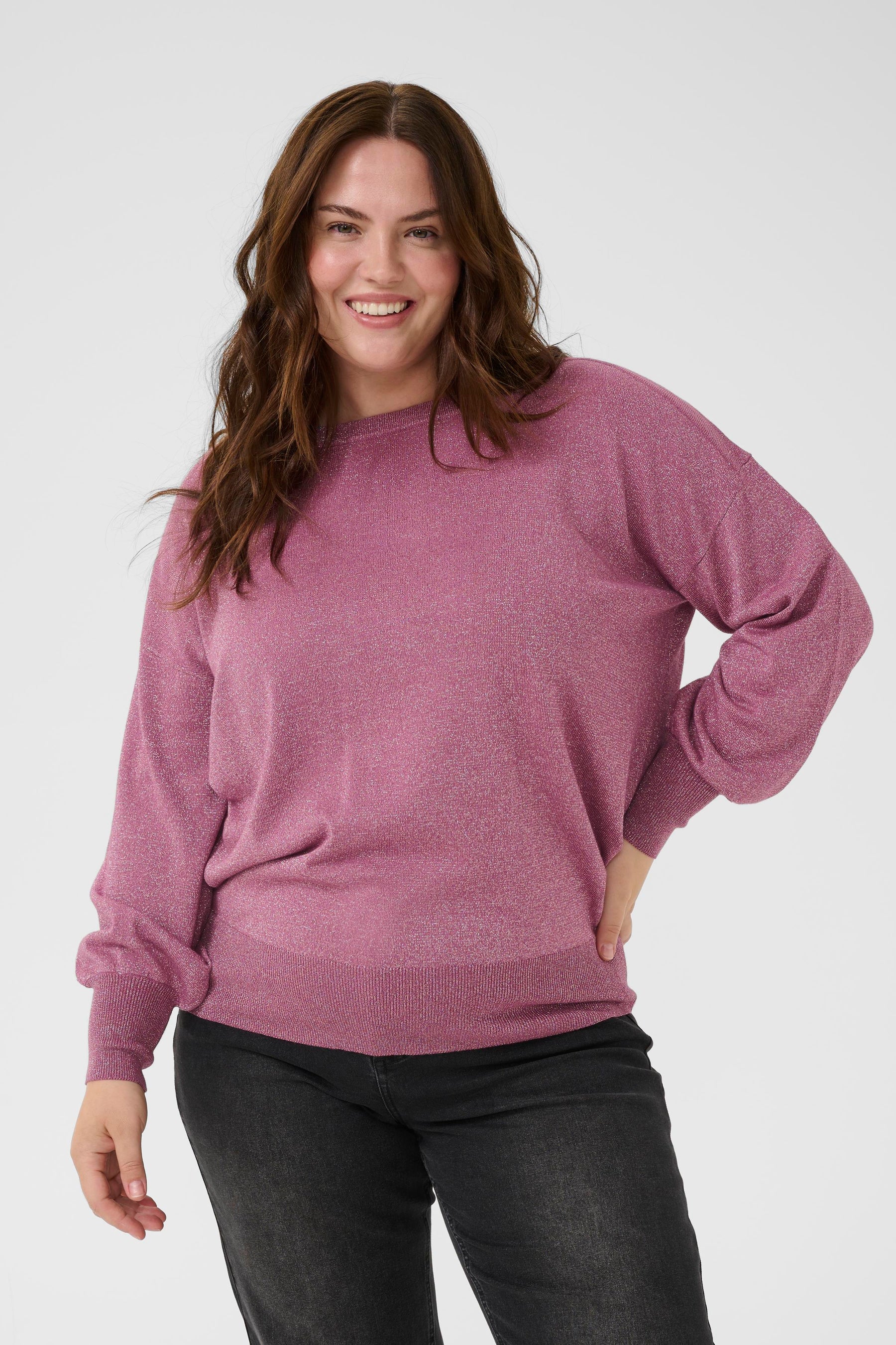 Kaffe Curve Regitta Knit Jumper in Pink