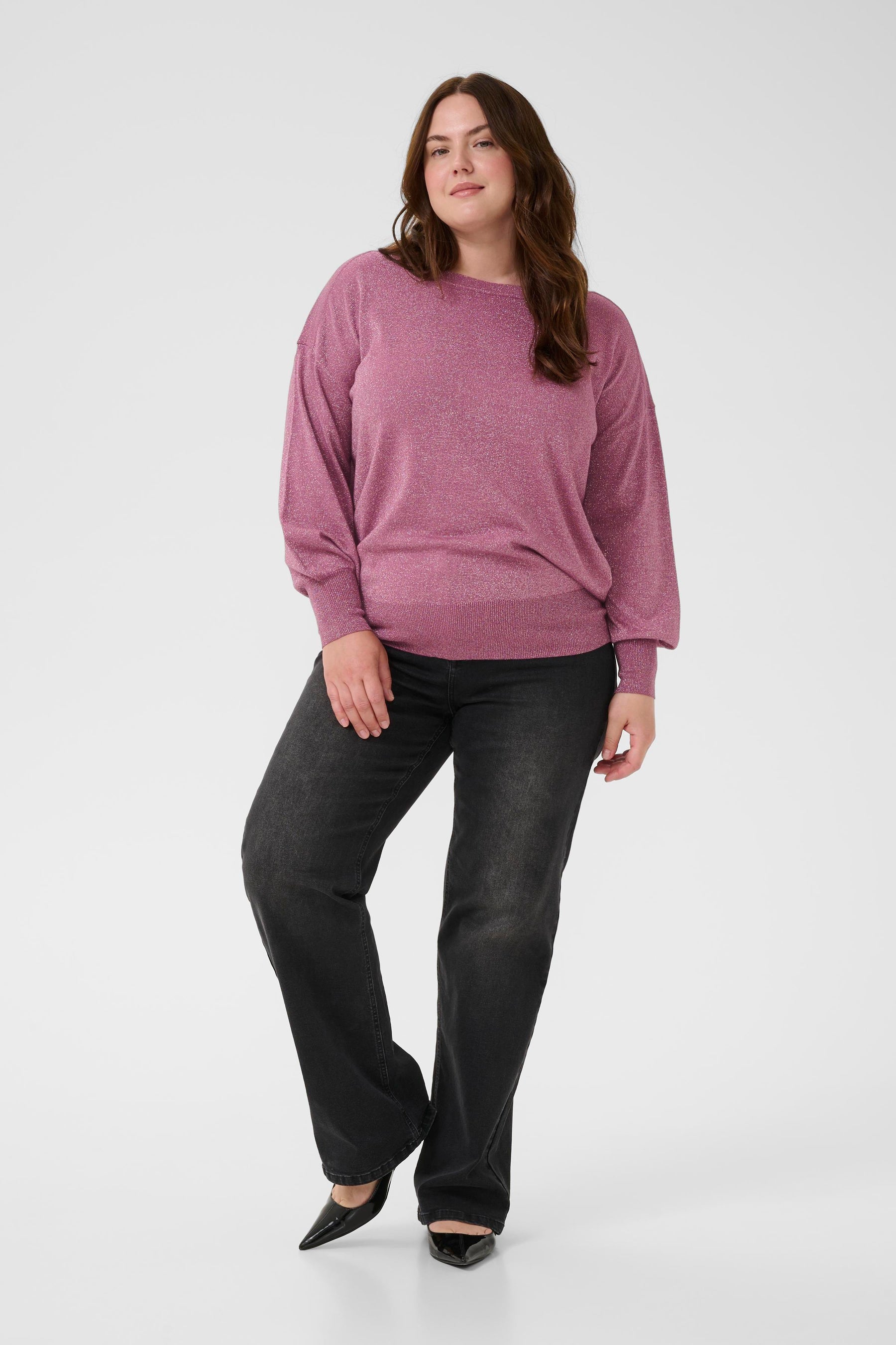 Kaffe Curve Regitta Knit Jumper in Pink