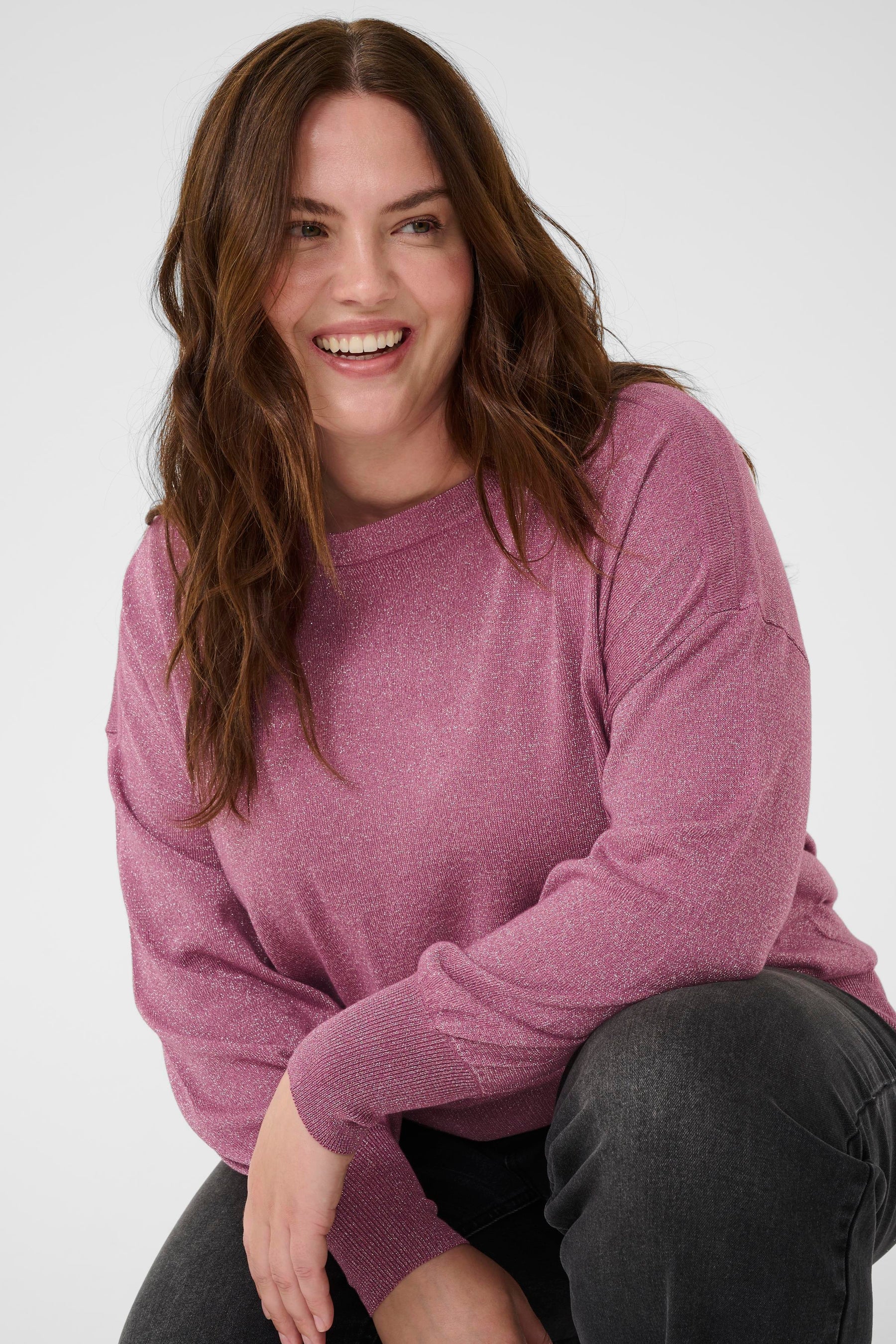 Kaffe Curve Regitta Knit Jumper in Pink