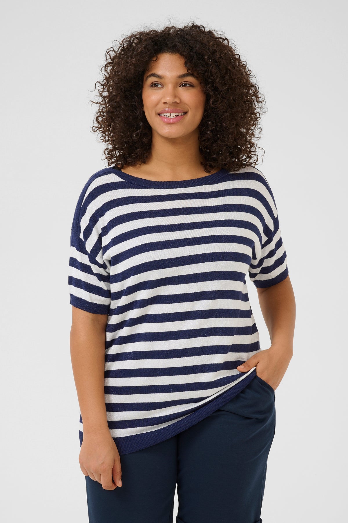 Kaffe Curve Regitta Knit Navy Stripe