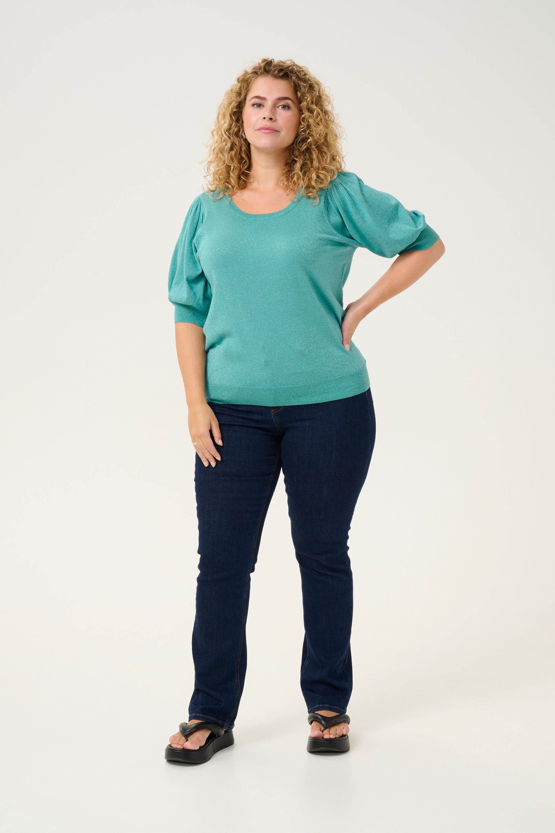 Kaffe Curve Regitta Knit in Teal