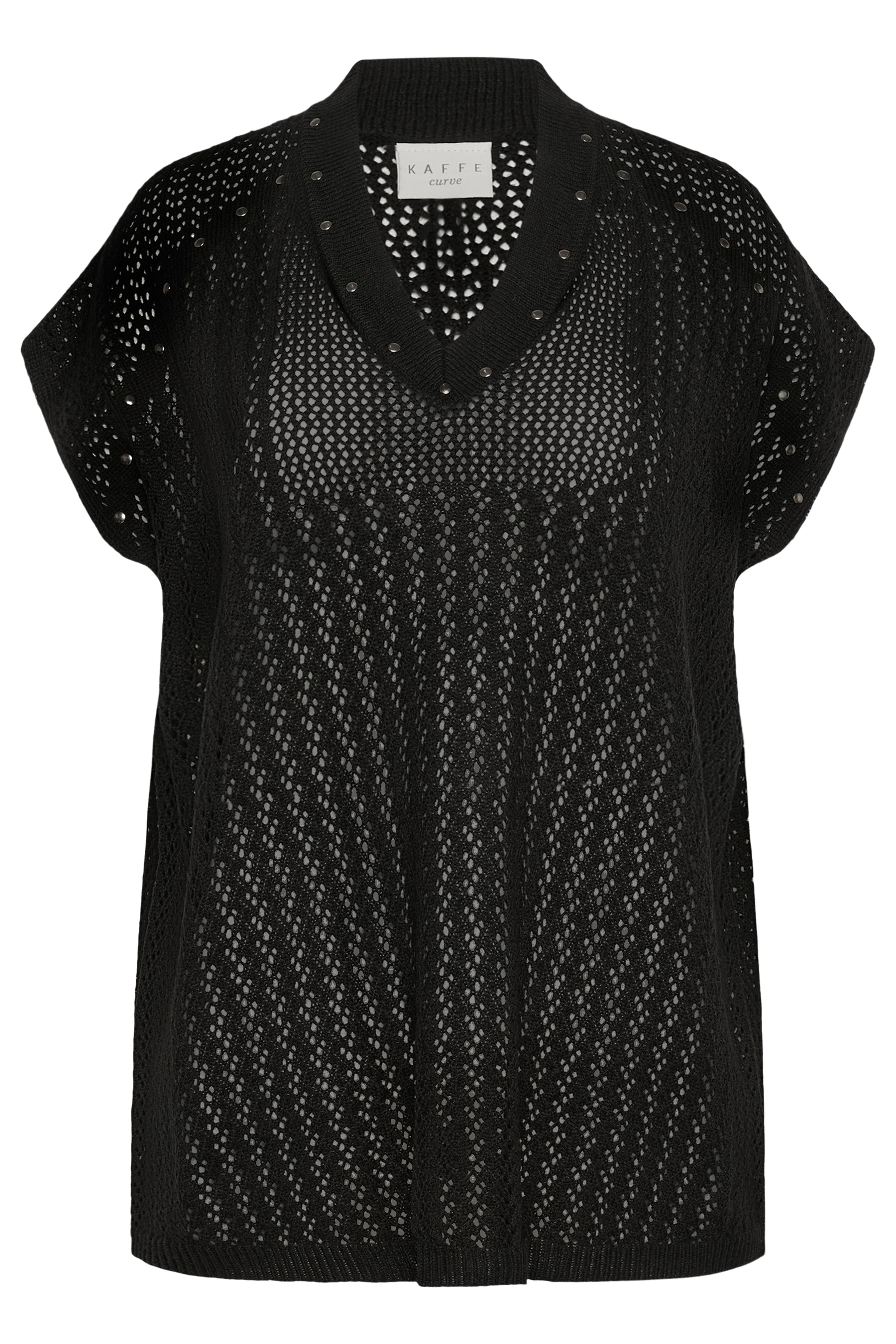 Kaffe Curve Rosa Poncho in Black