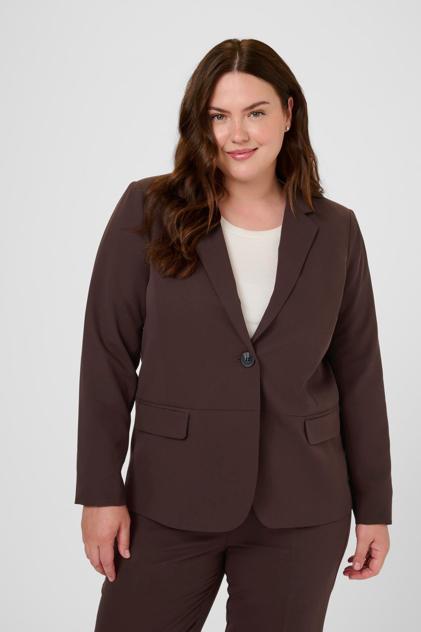 Kaffe Curve Sakira Blazer in Brown