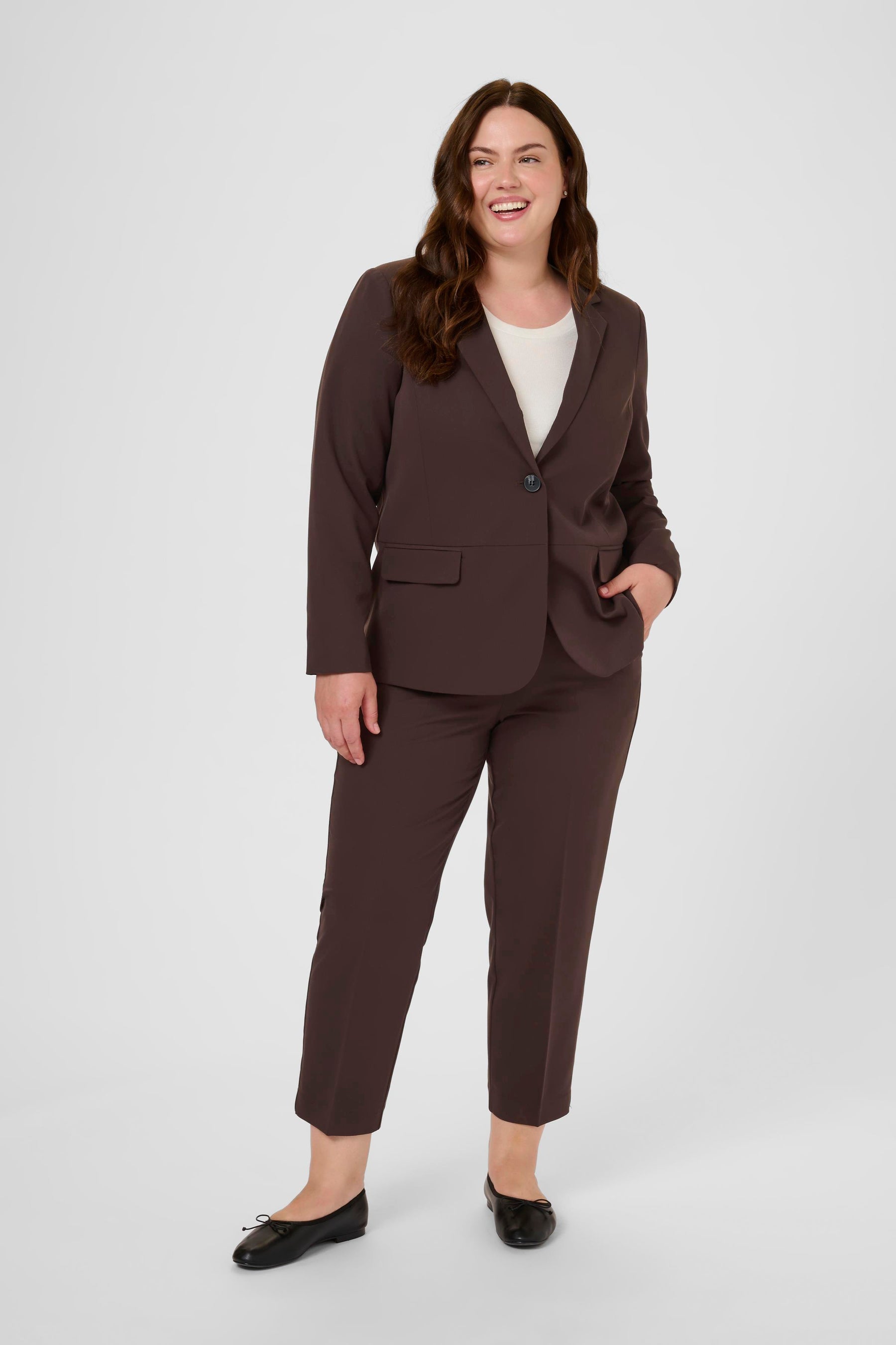 Kaffe Curve Sakira Blazer in Brown