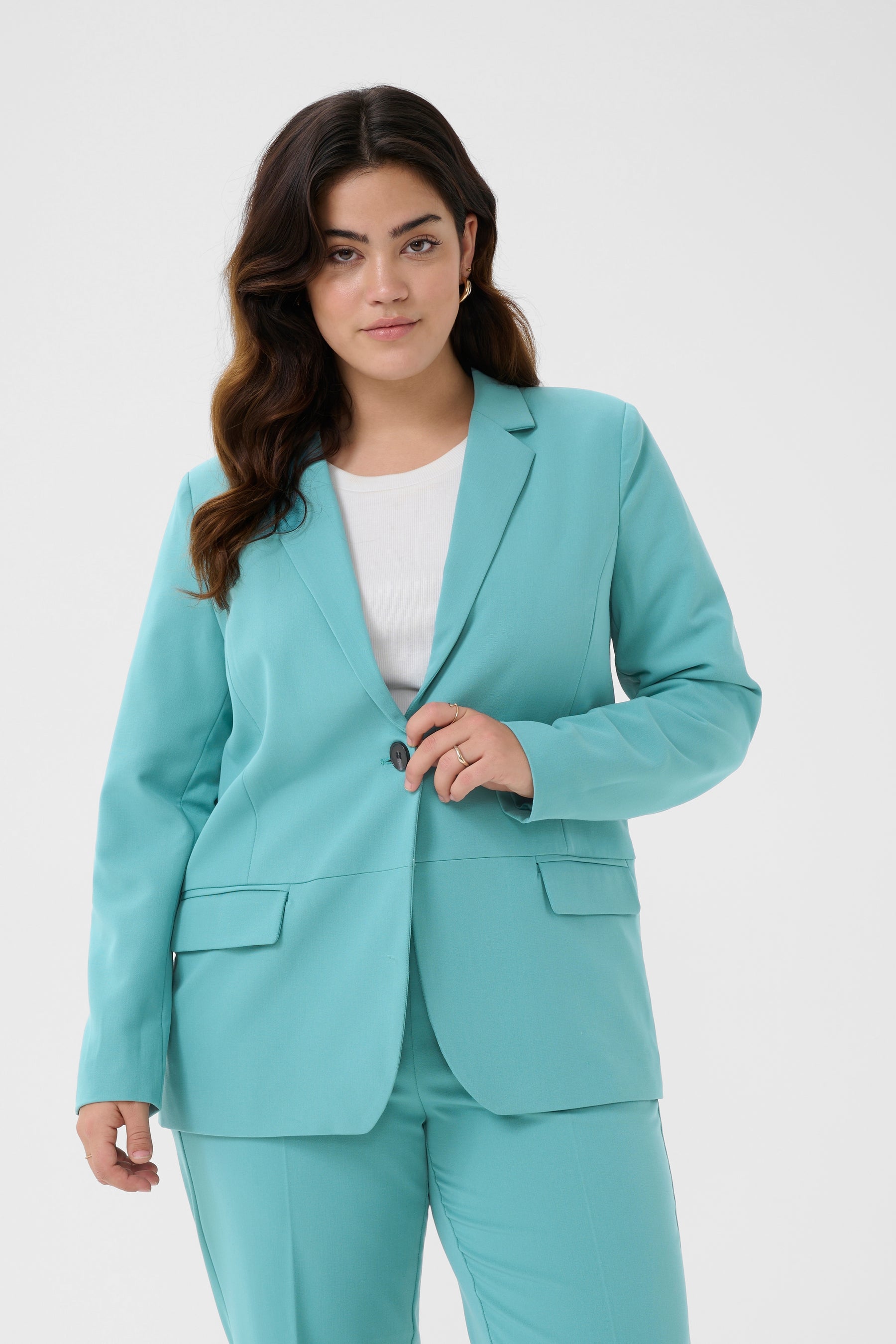 Kaffe Curve Sakira Blazer in Teal