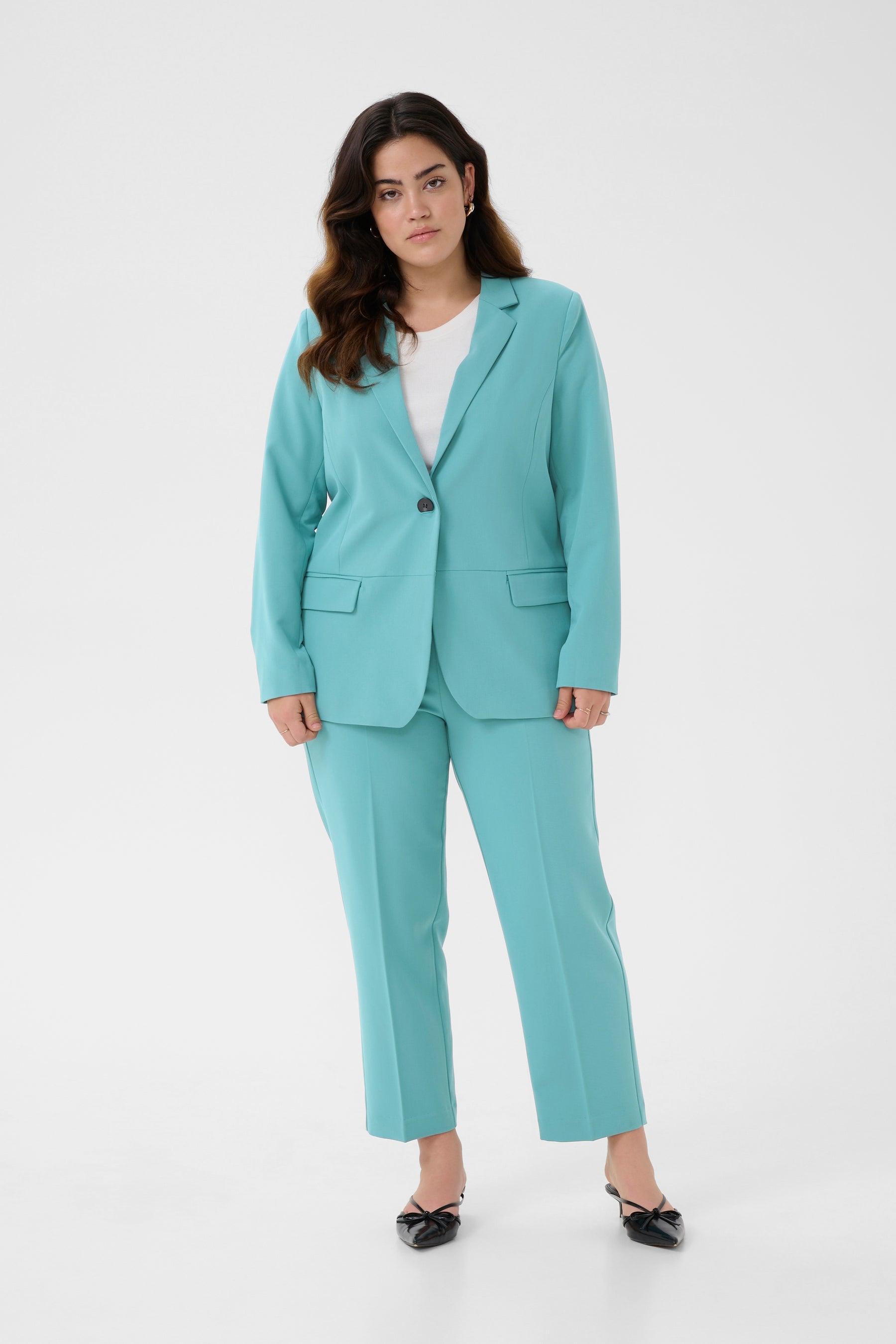 Kaffe Curve Sakira Blazer in Teal