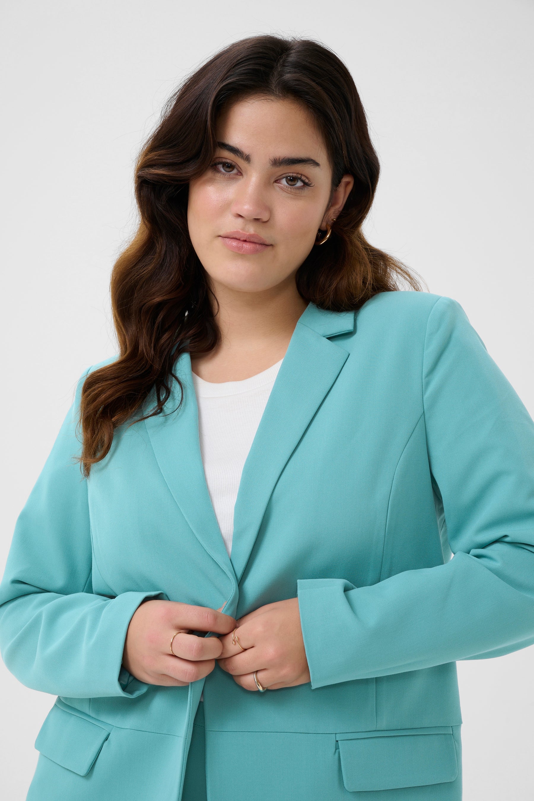 Kaffe Curve Sakira Blazer in Teal