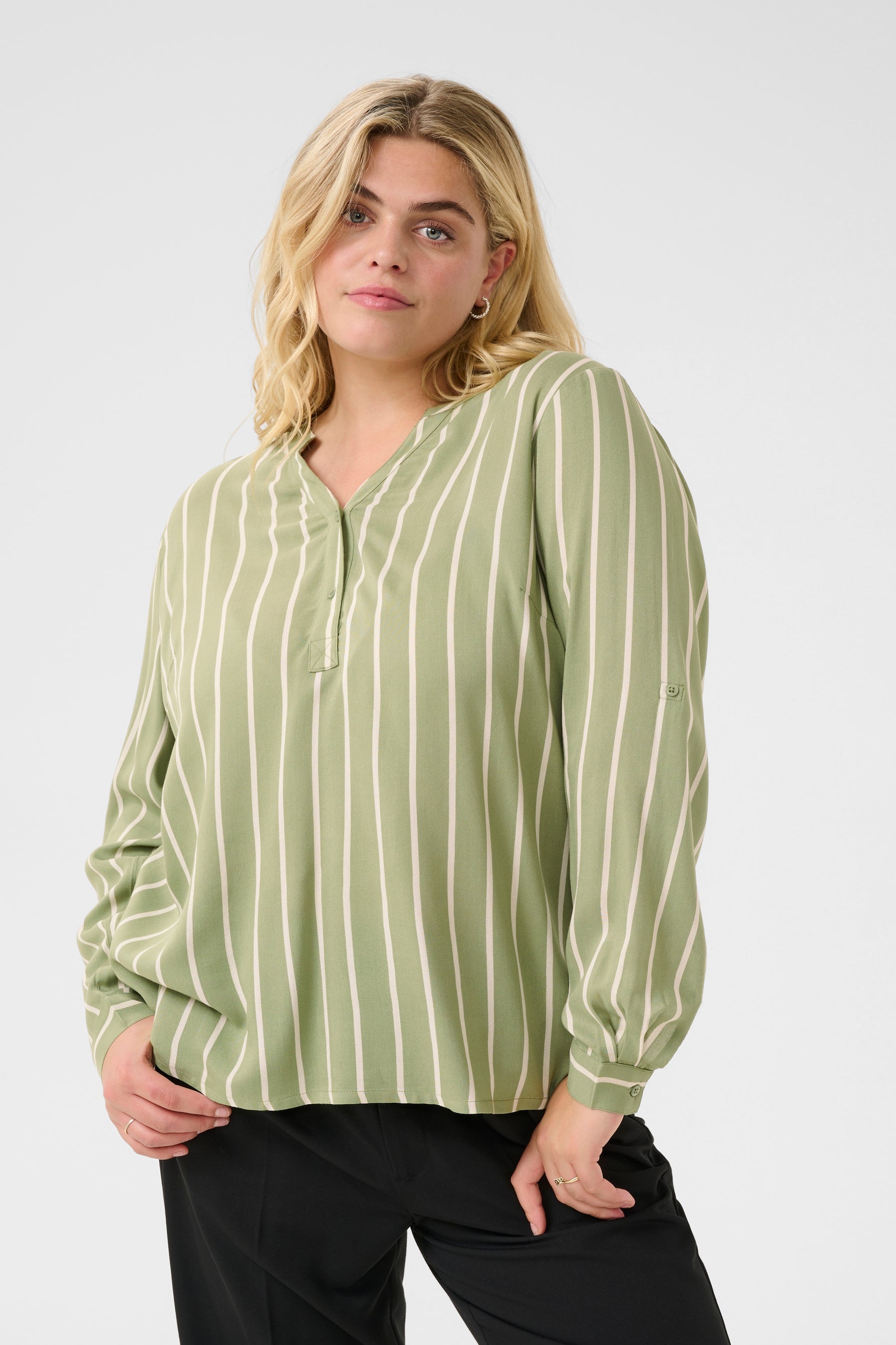 Kaffe Curve Sida Blouse in Khaki