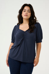 Kaffe Curve Sissy Blouse in Navy