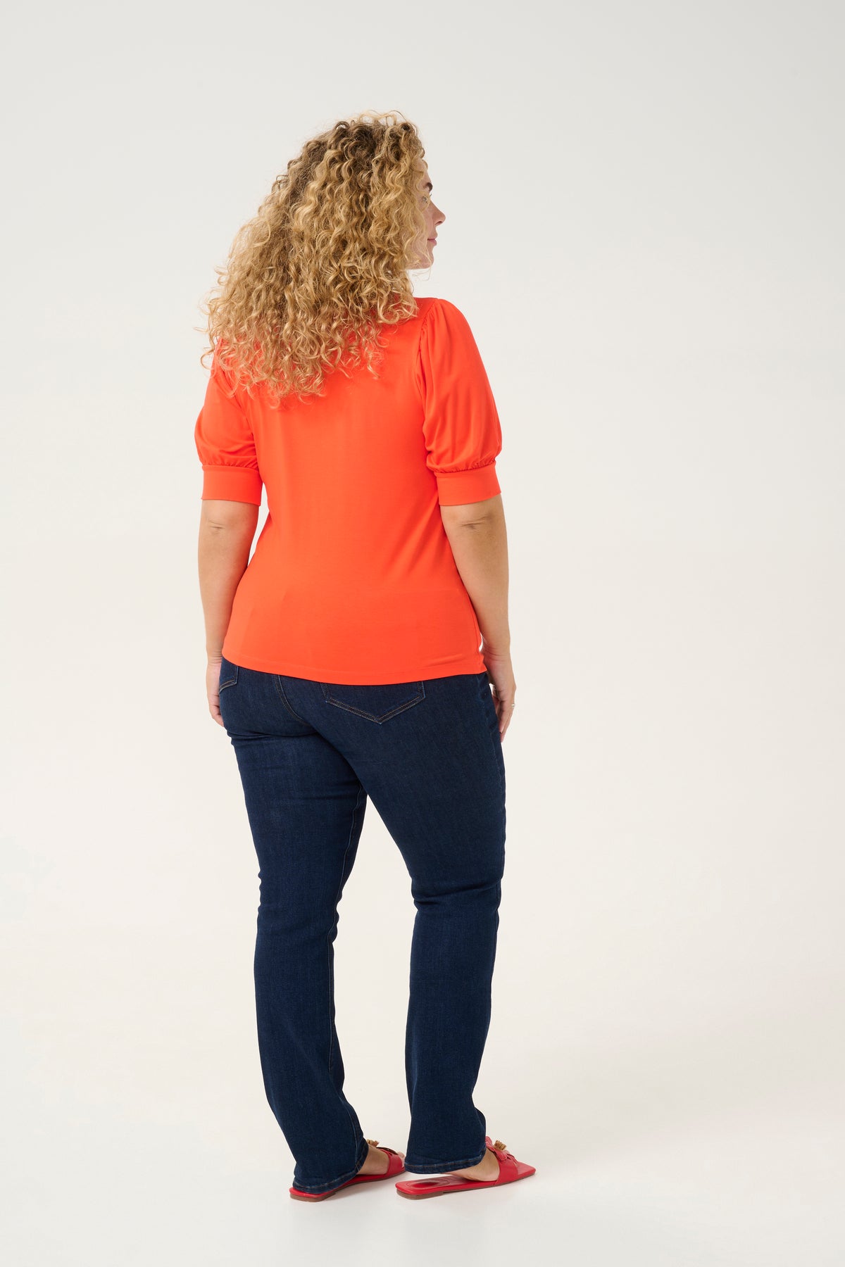Kaffe Curve Sissy Blouse in Orange