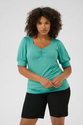 Kaffe Curve Sissy Blouse in Teal