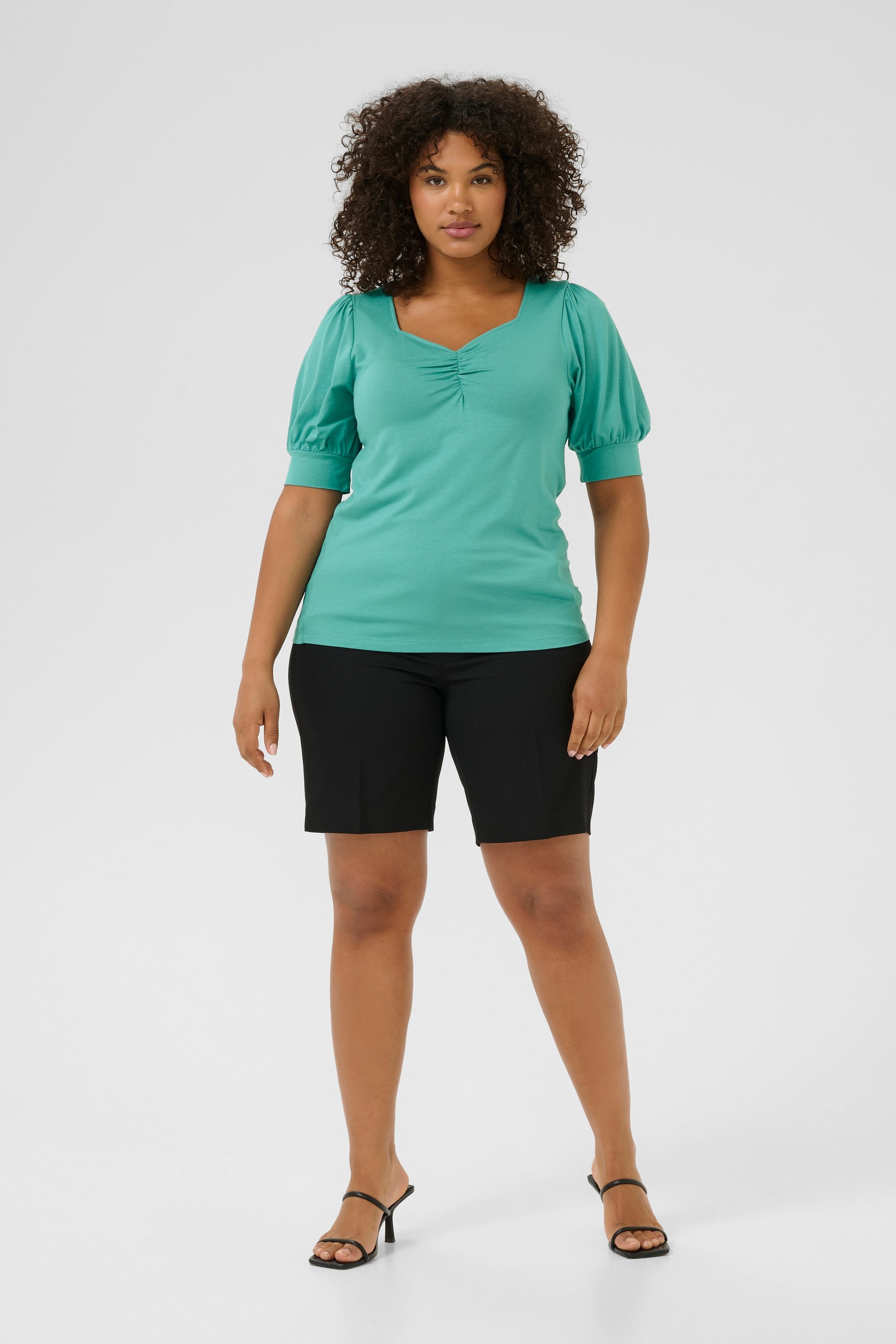 Kaffe Curve Sissy Blouse in Teal