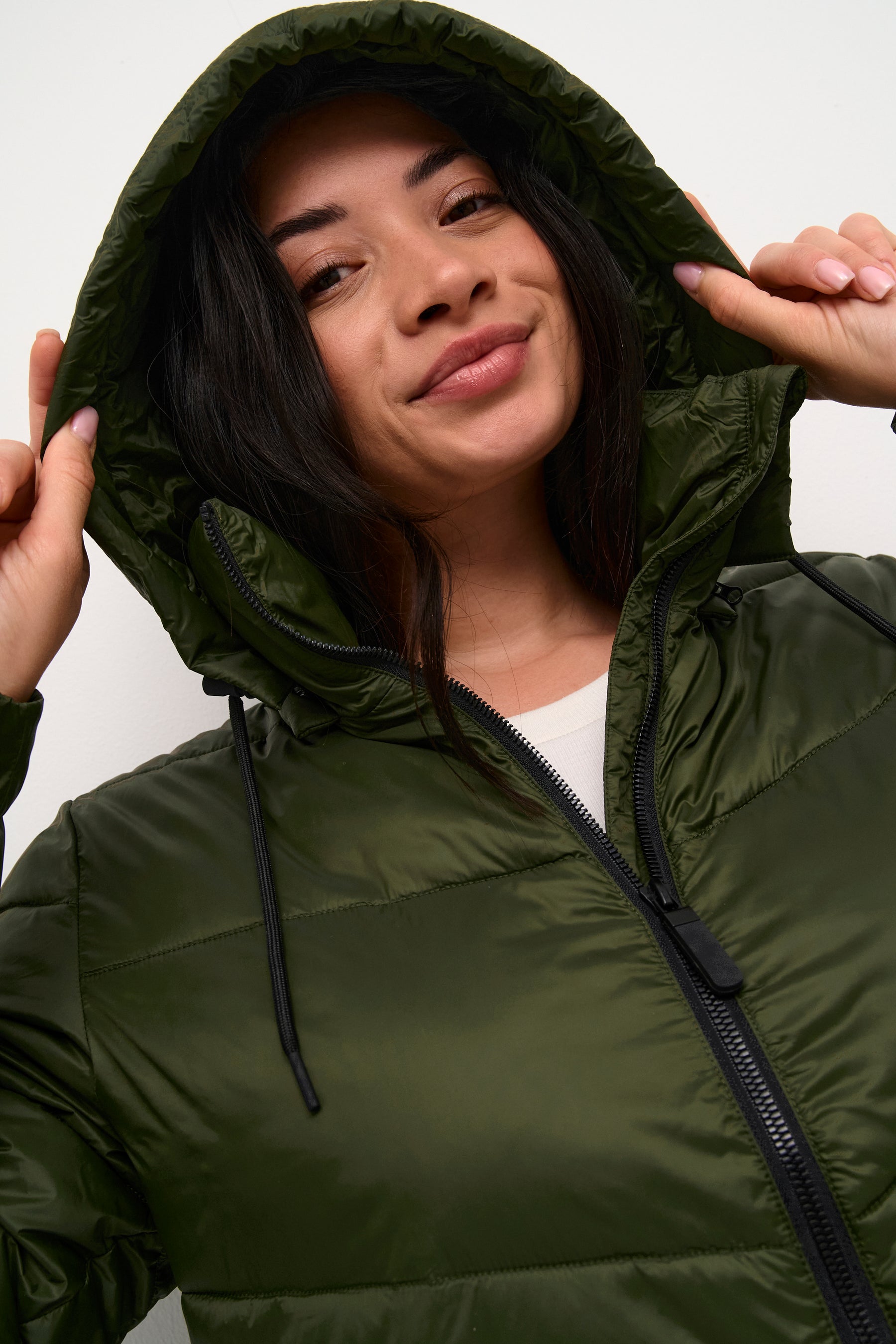 Kaffe Curve Susanna Coat in Khaki
