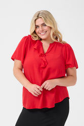 Kaffe Curve Tera Blouse in Red