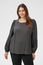 Kaffe Curve Viva Blouse in Charcoal
