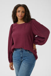 Kaffe Curve Viva Blouse in Wine