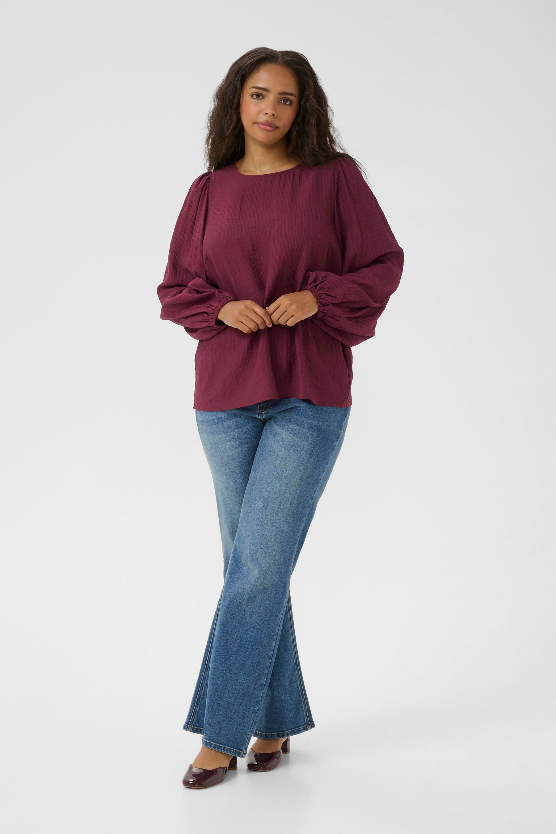 Kaffe Curve Viva Blouse in Wine