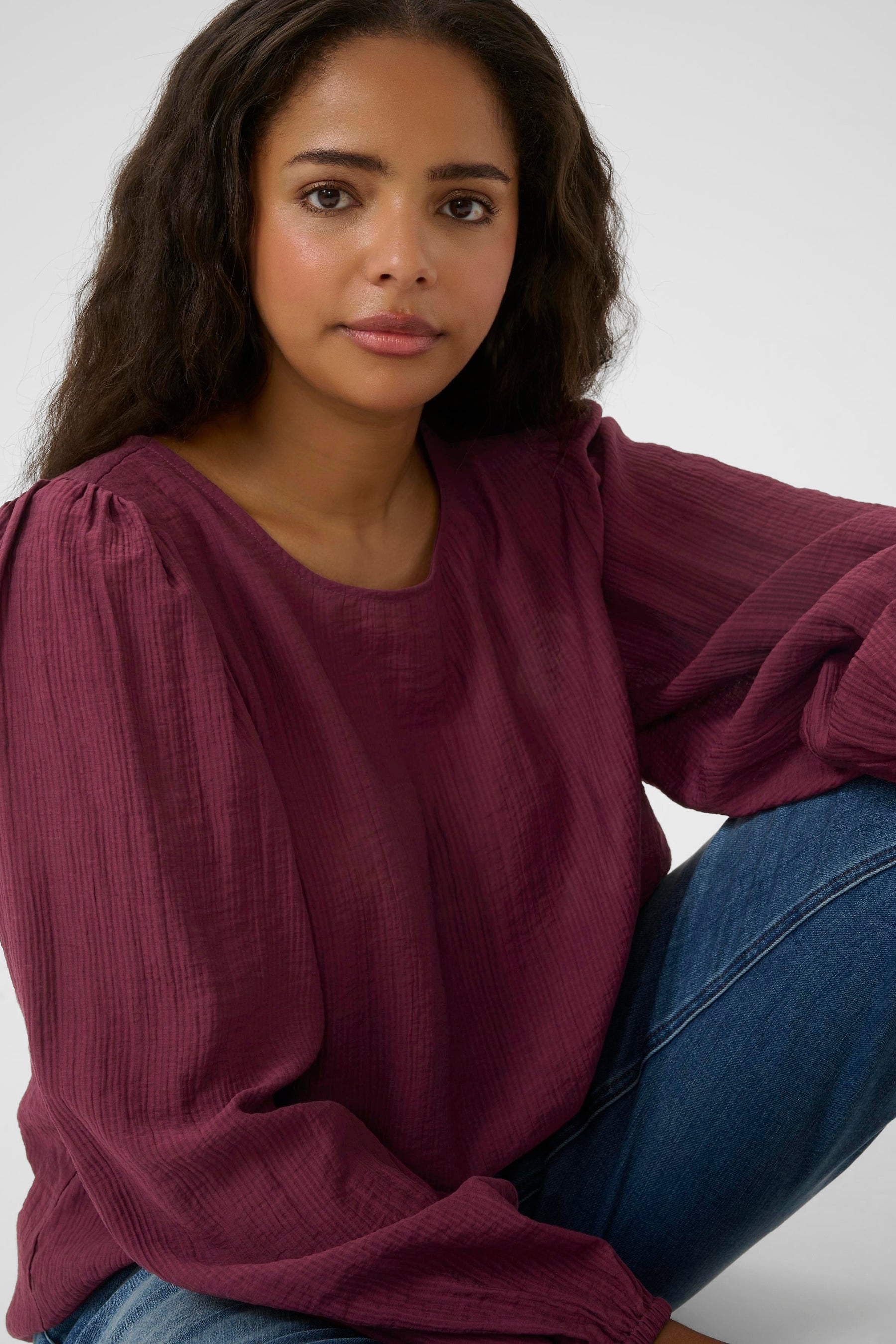 Kaffe Curve Viva Blouse in Wine