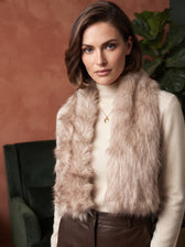 Kelsey Fur Scarf in Beige