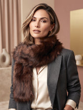Kelsey Fur Scarf in Brown