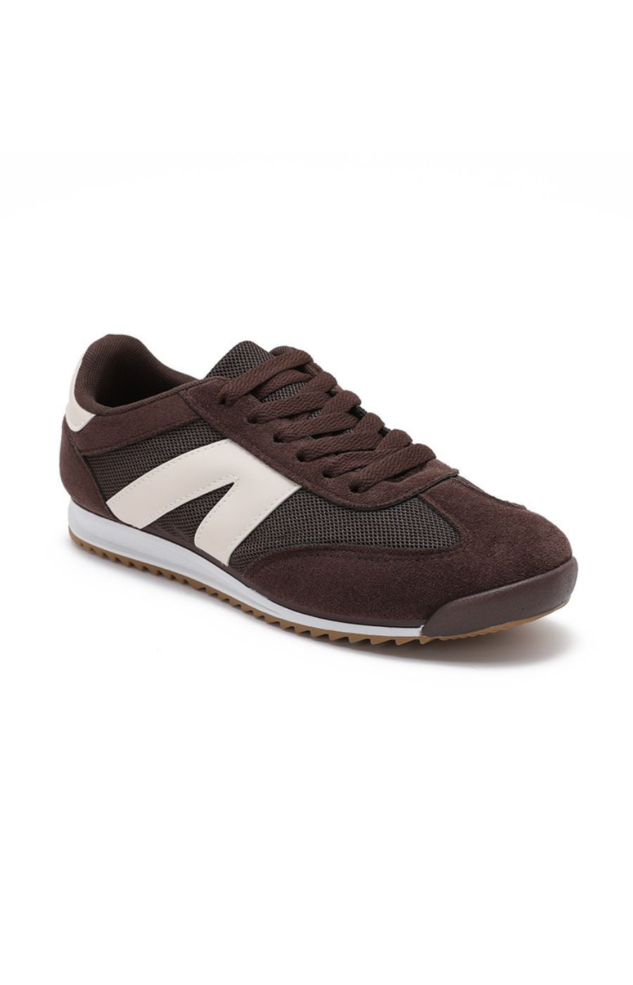 Lace Up Trainer in Brown