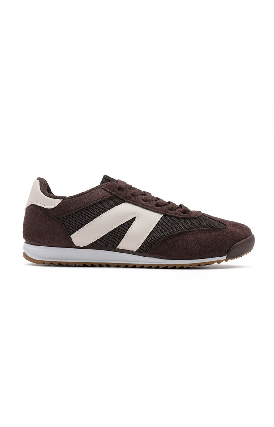 Lace Up Trainer in Brown