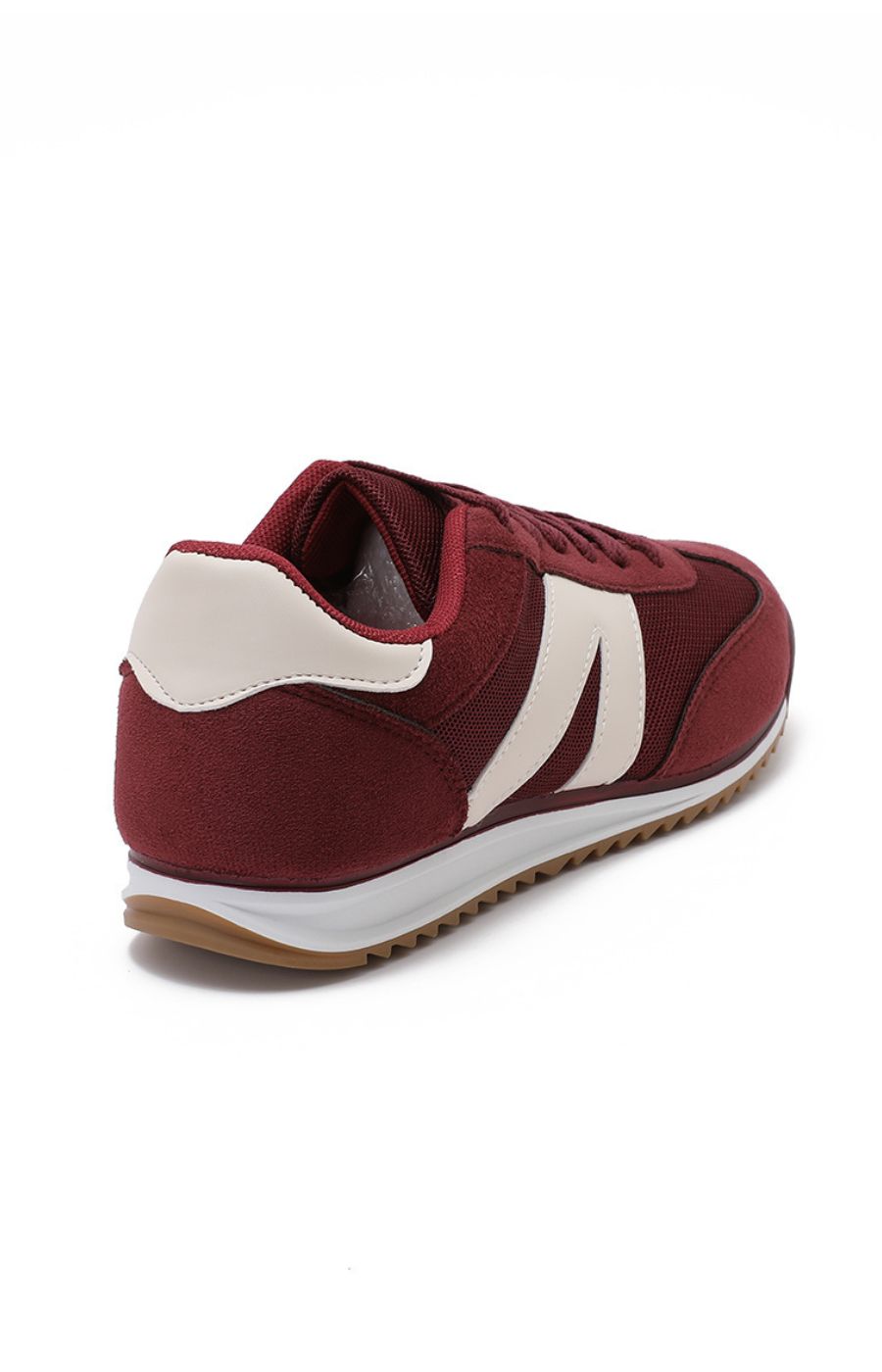 Lace Up Trainer in Wine