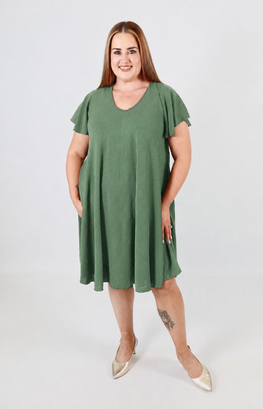 Lina Dress in Khaki