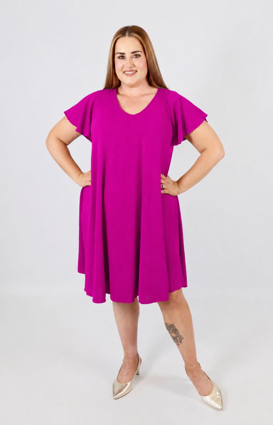 Lina Dress in Magenta
