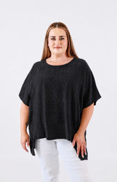 Linda Open Back Blouse in Black