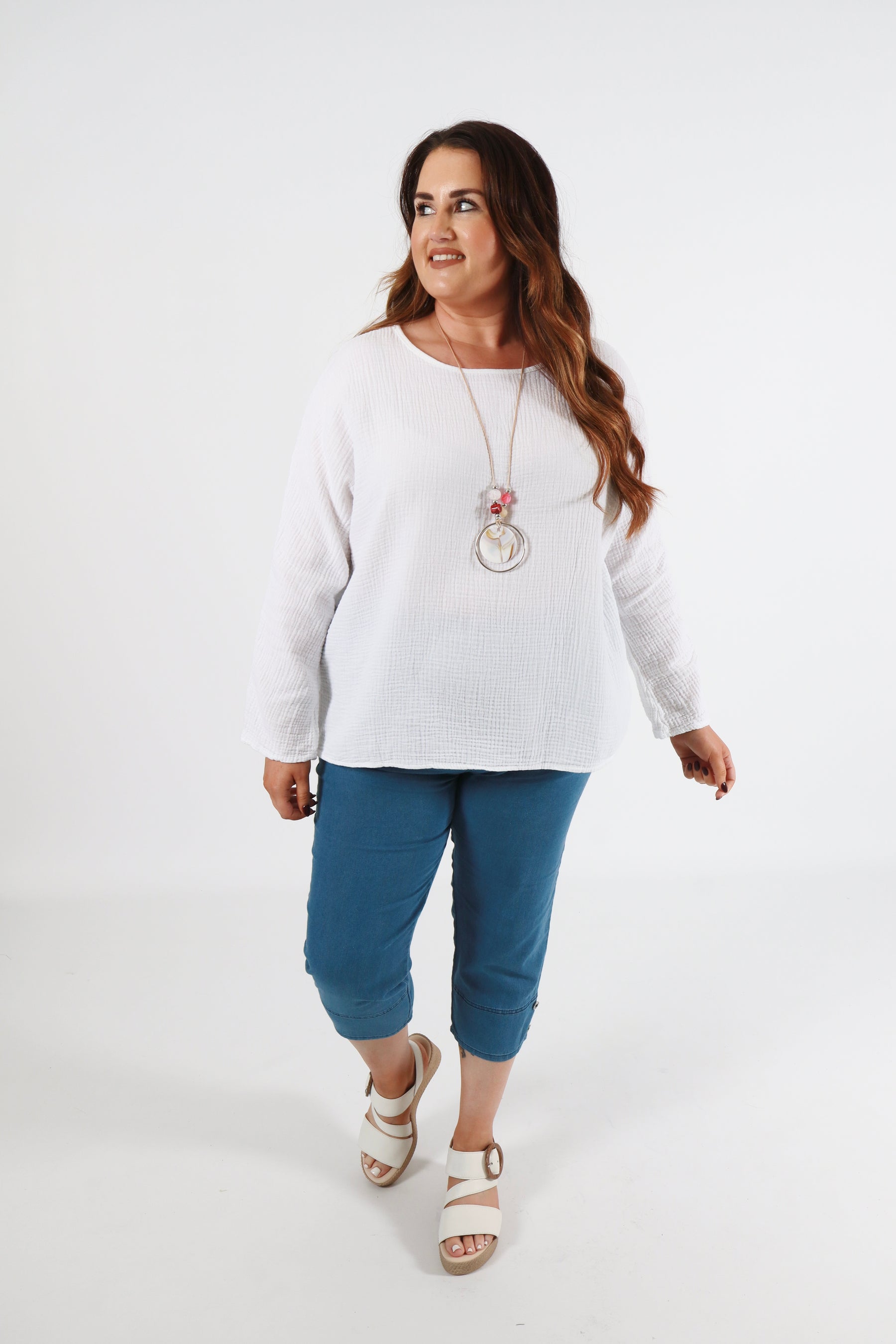 Lucie Crop Trousers Denim